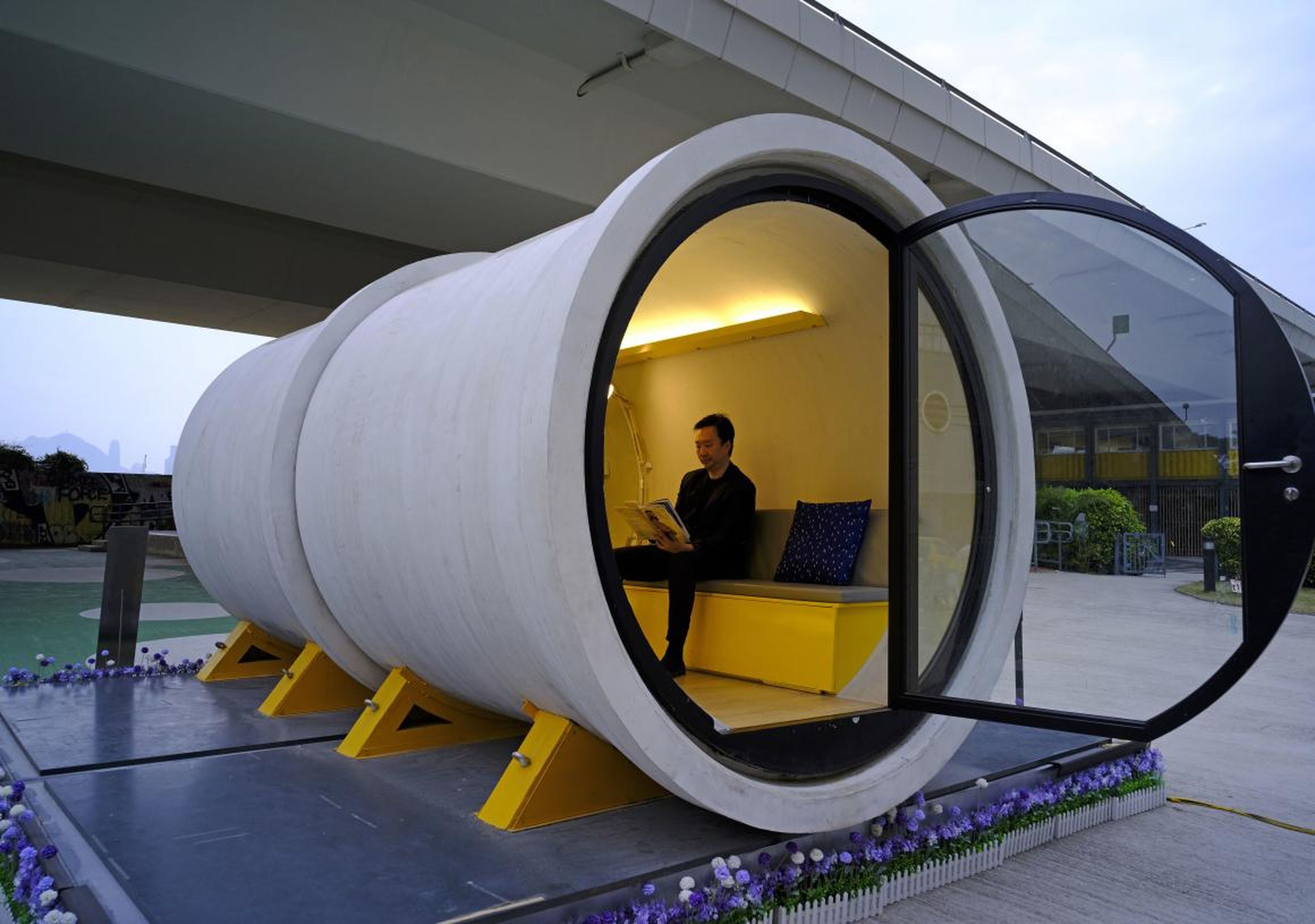 James Law, a Hong Kong architect, had the idea to build microapartments inside giant concrete drainage pipes.