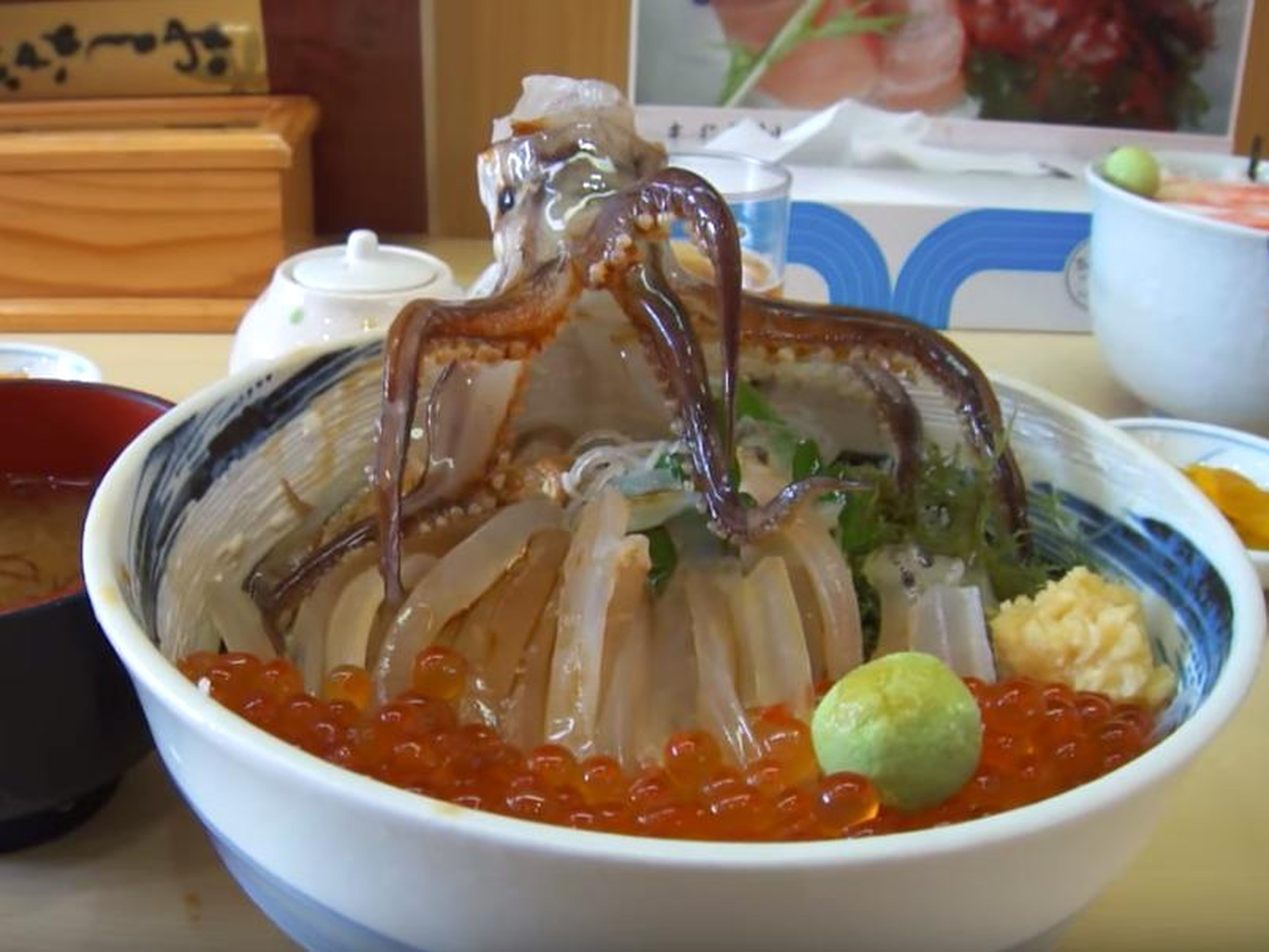 If you can make it through the snow and into a restaurant, you may be able to try an internet-famous dish featuring a dancing cuttlefish. Yes, it flails it's tentacles all over the dish just as you're ready to eat it!