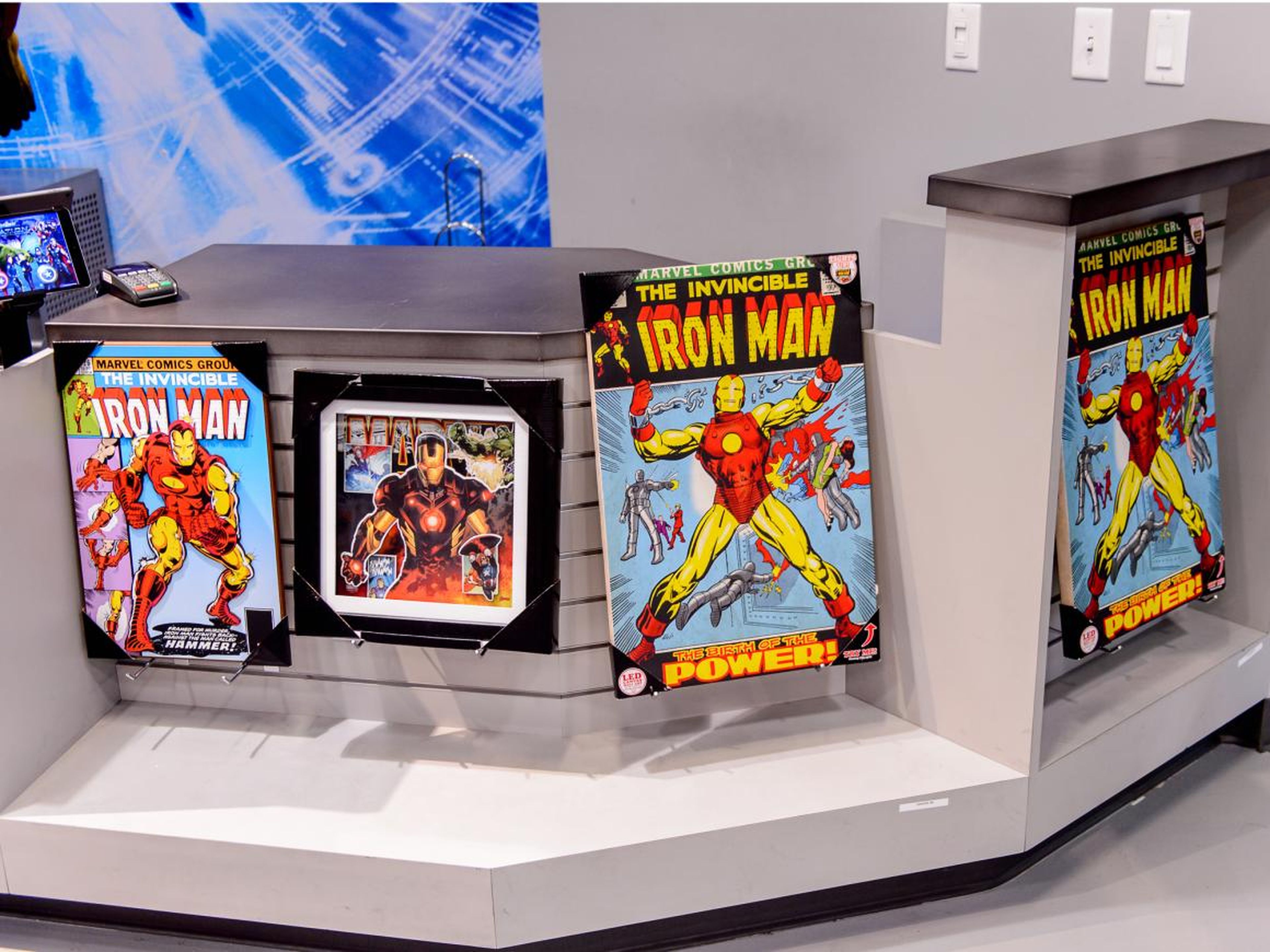Cómics de Iron Man en el complejo Avengers Station en Las Vegas, Nevada, en septiembre de 2017.