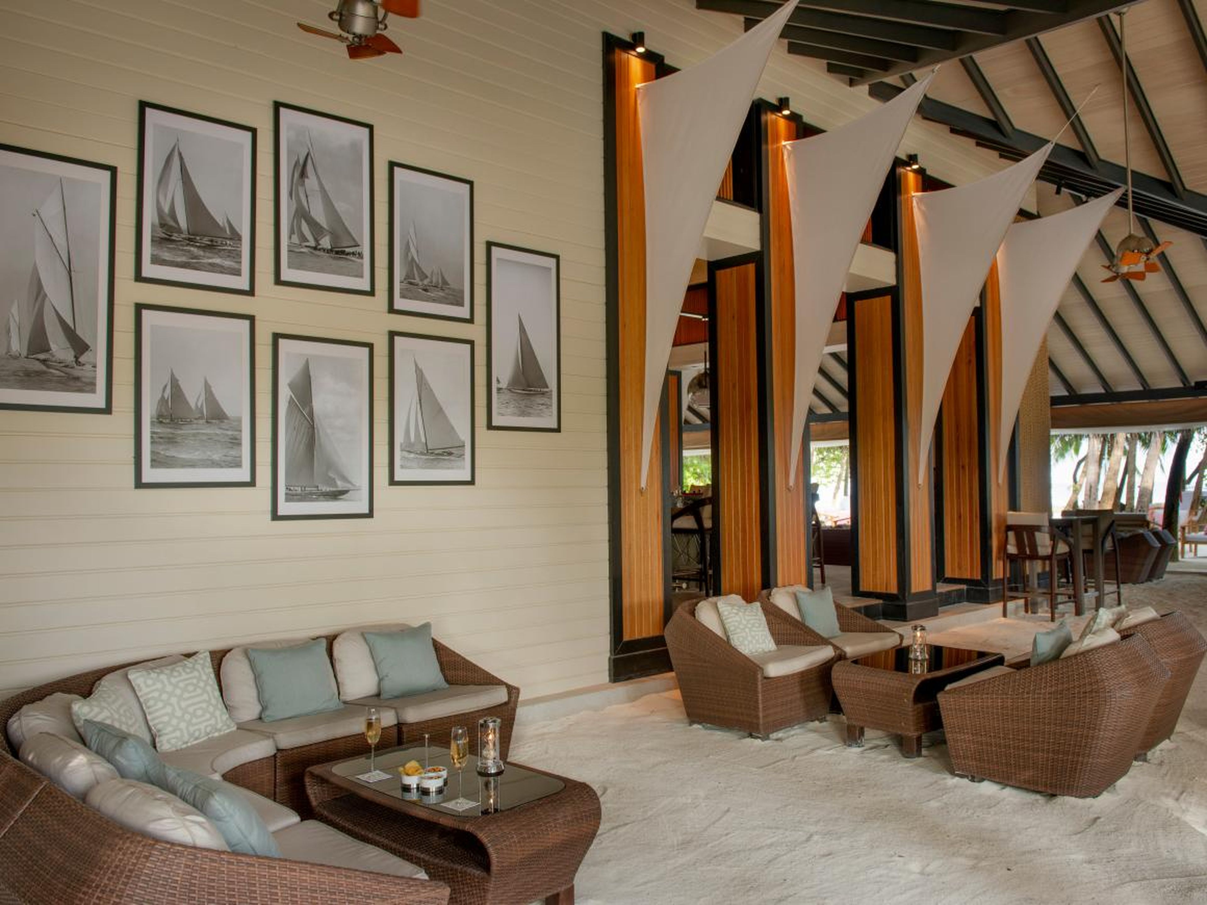 Its lounge area blurs the line between beach and bar.
