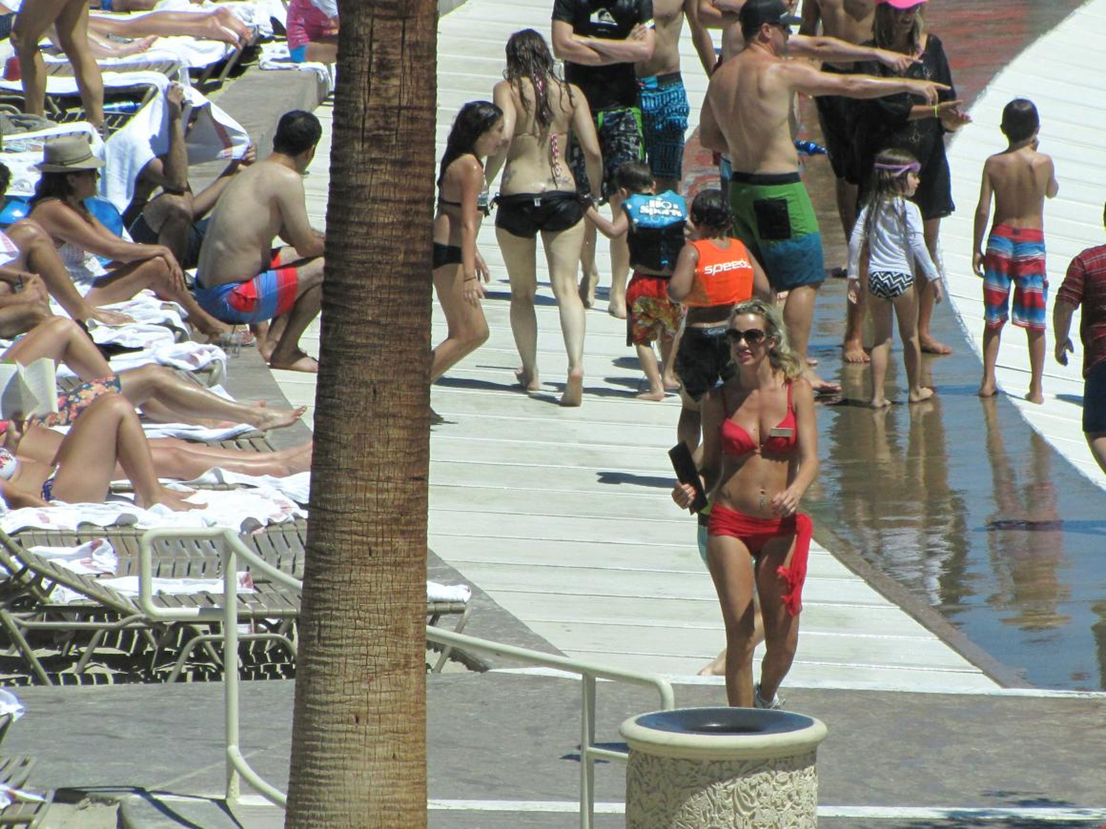 Just like photo-op locations, resort pools can be highly crowded.