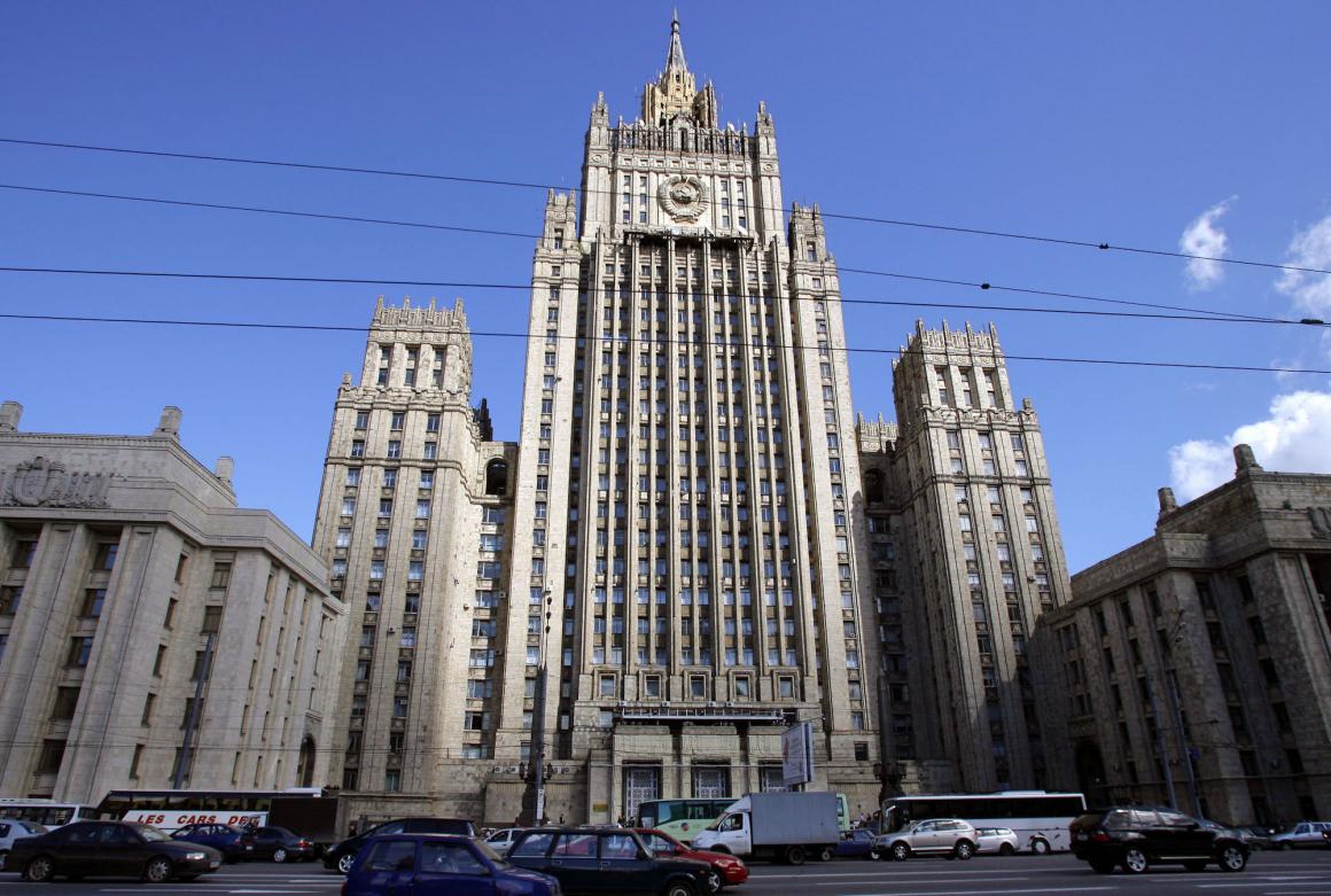 El edificio principal del Ministerio de Relaciones Exteriores de Rusia, en Moscú.