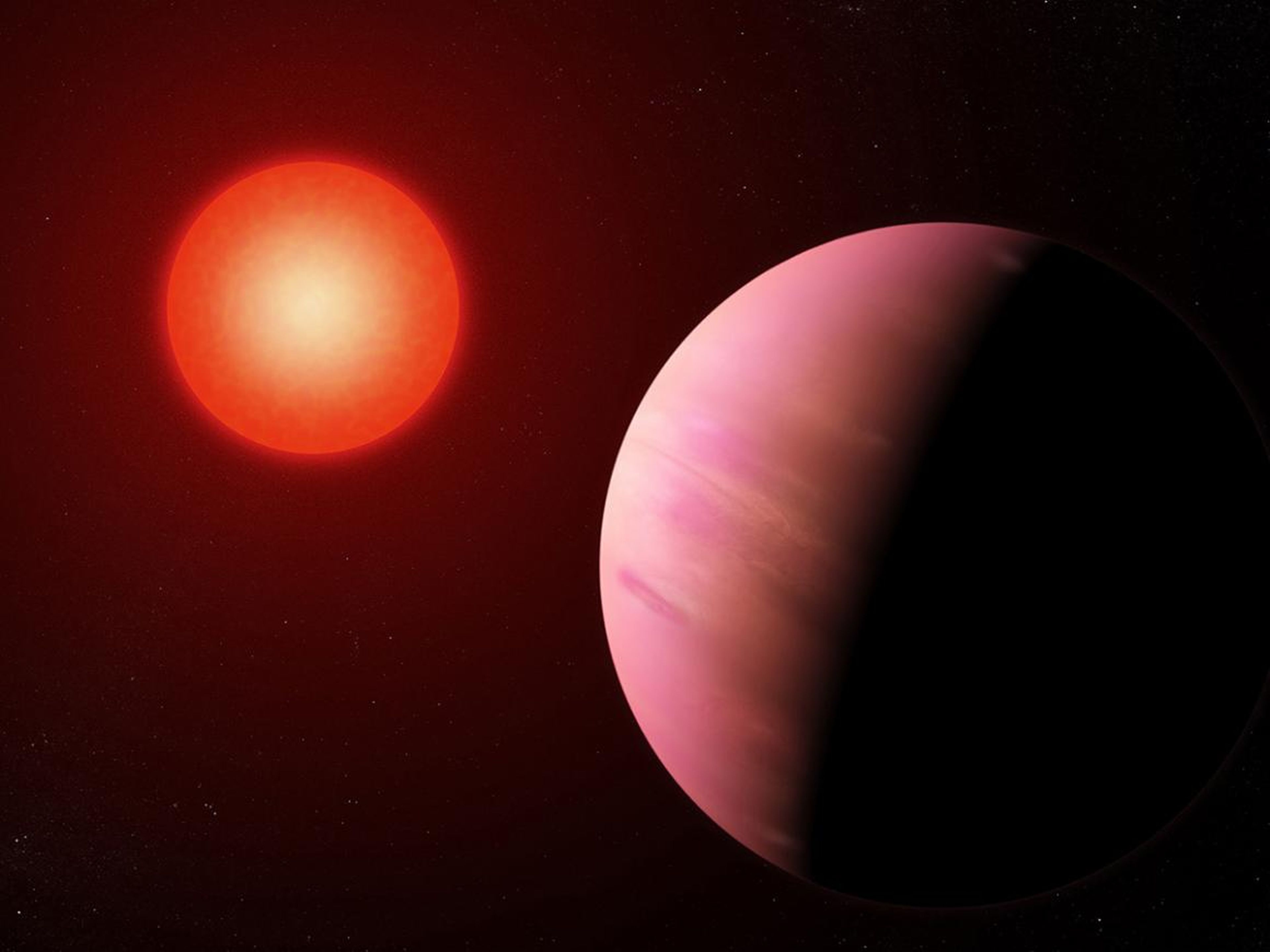 El recién descubierto planeta K2-288Bb, ilustrado aquí, es ligeramente más pequeño que Neptuno.