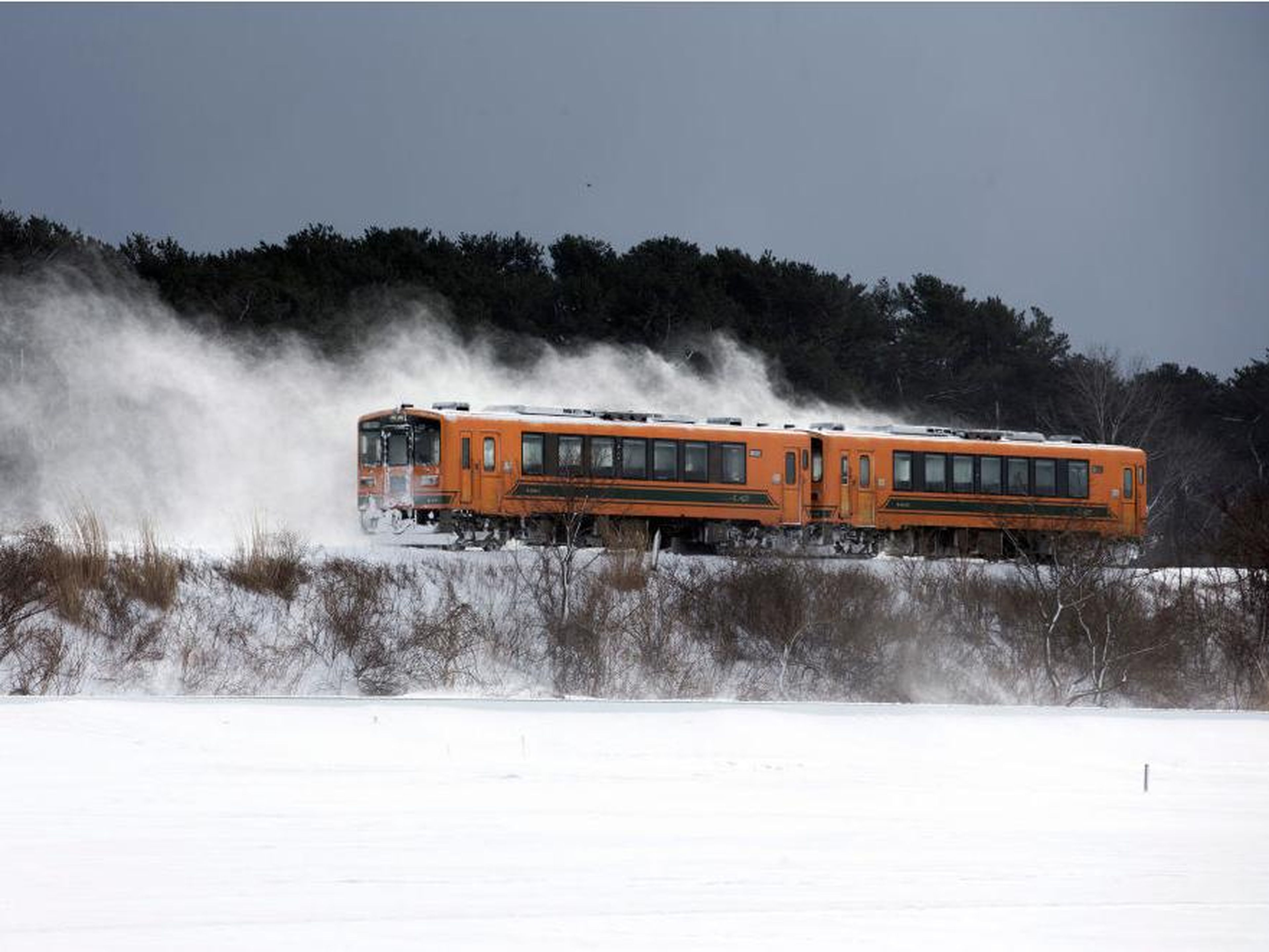 Or if you want to take in the scenic view of the snowy countryside, you can travel nostalgically on a potbelly train — aptly named for the potbelly stove that heats up its passenger cars.