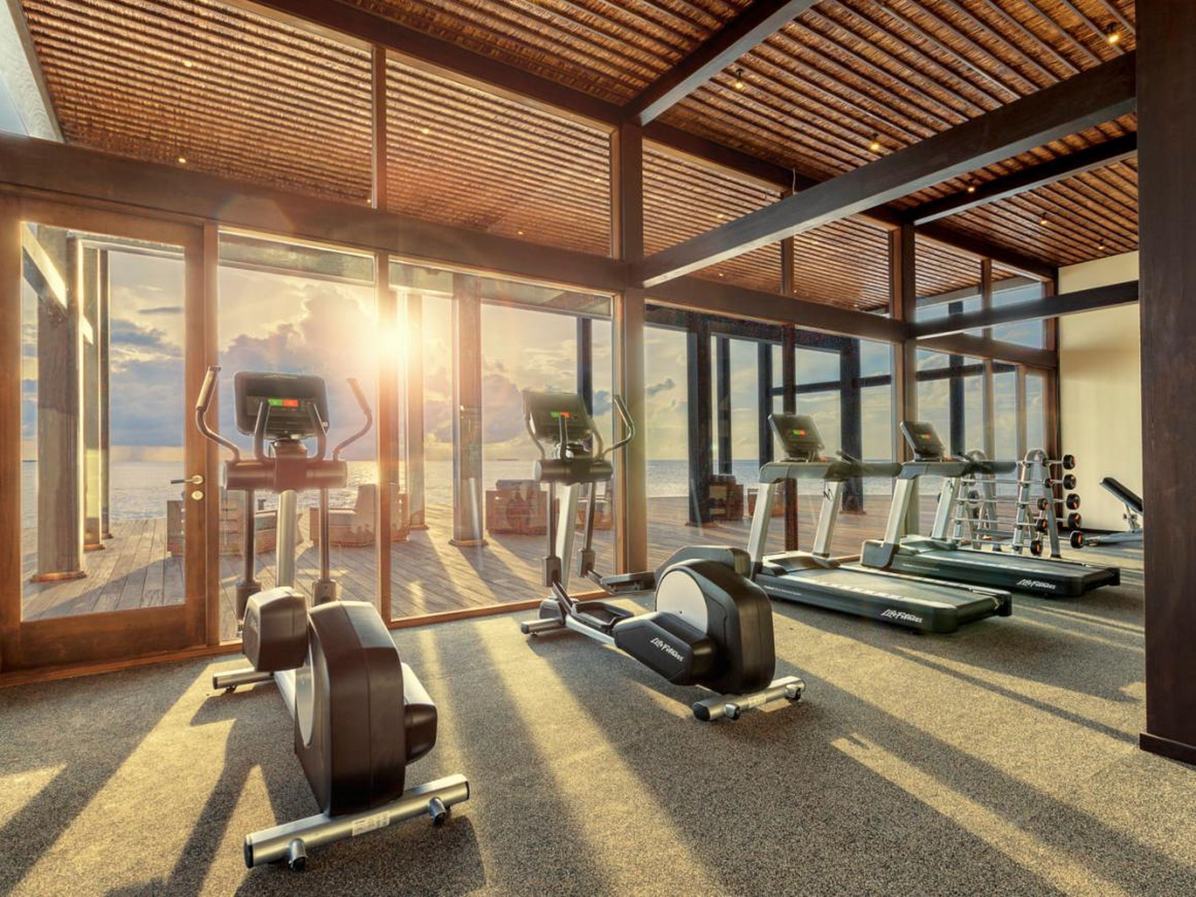 The resort has a gym, but if that's not enough, a yoga and meditation guru is also on site.