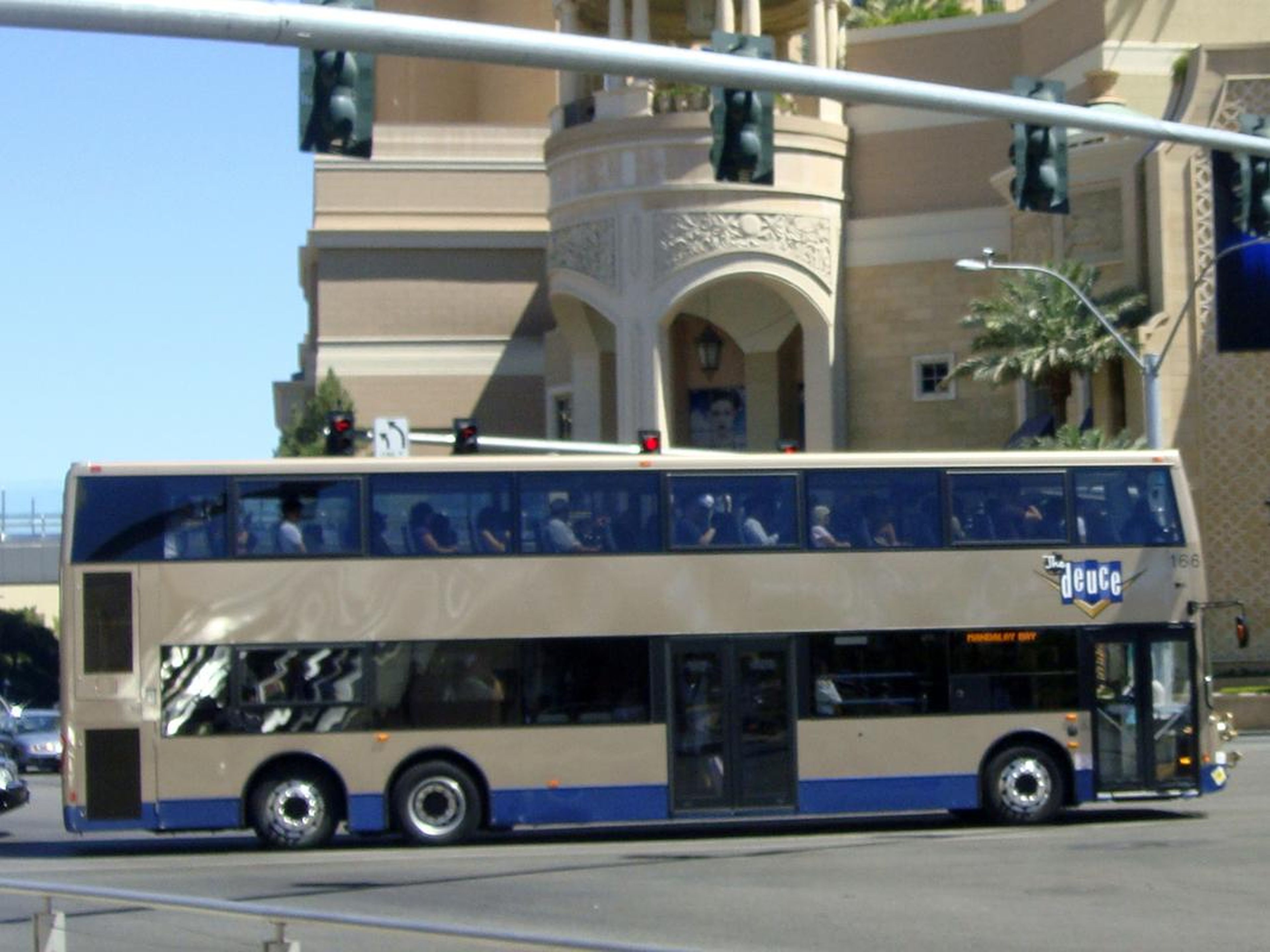 To ride one of Las Vegas' buses, you will need exact change to avoid severely overpaying. In addition, keep in mind the express route stops after midnight.