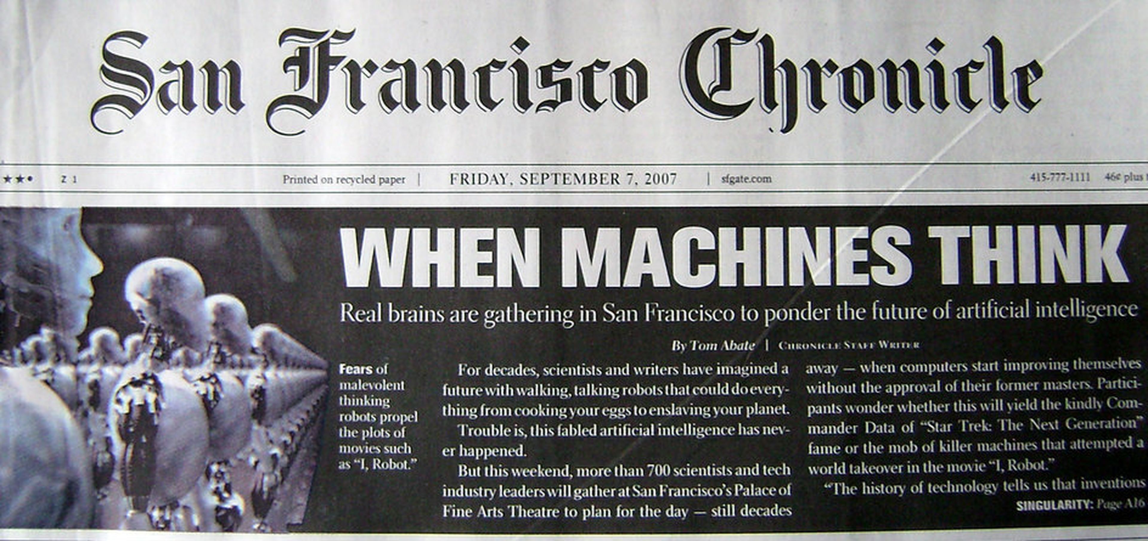 Portada del San Francisco Chronicle, una de las cabeceras de Hearst Corporation