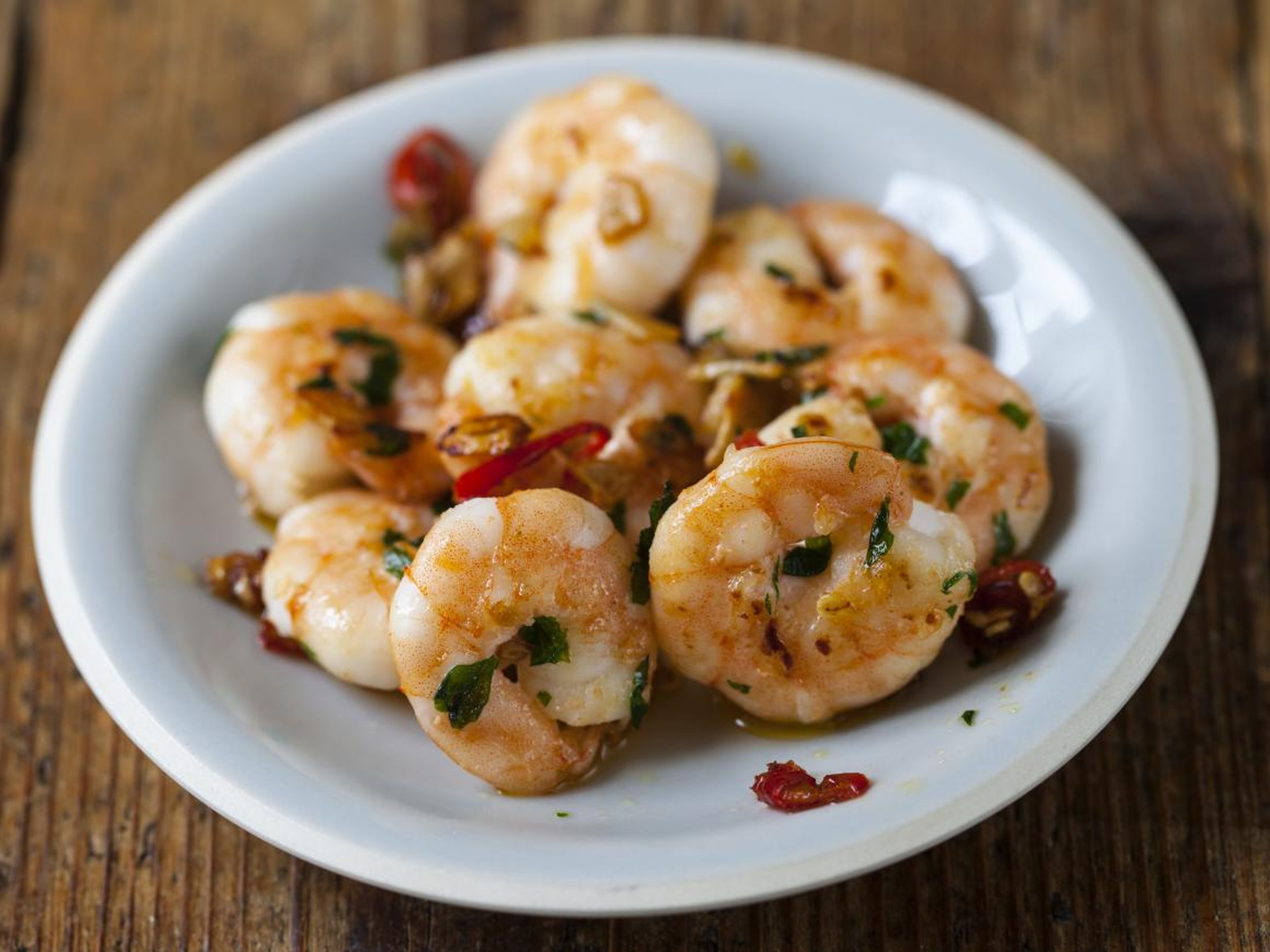 Unless you want rubbery shrimp, avoid microwaving it.