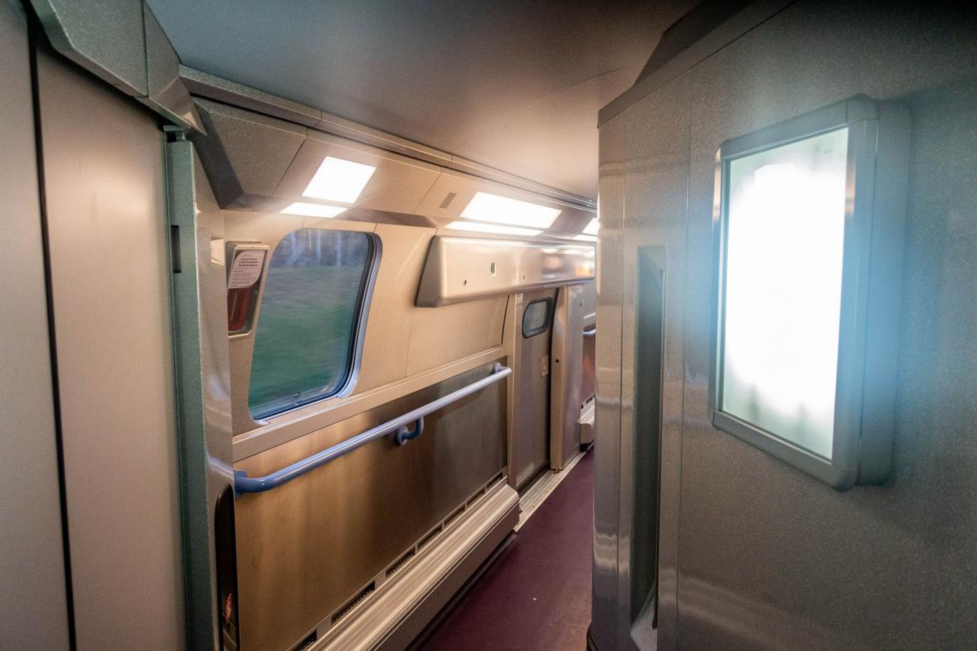 The second-class compartments were closer to the cafeteria car as well.