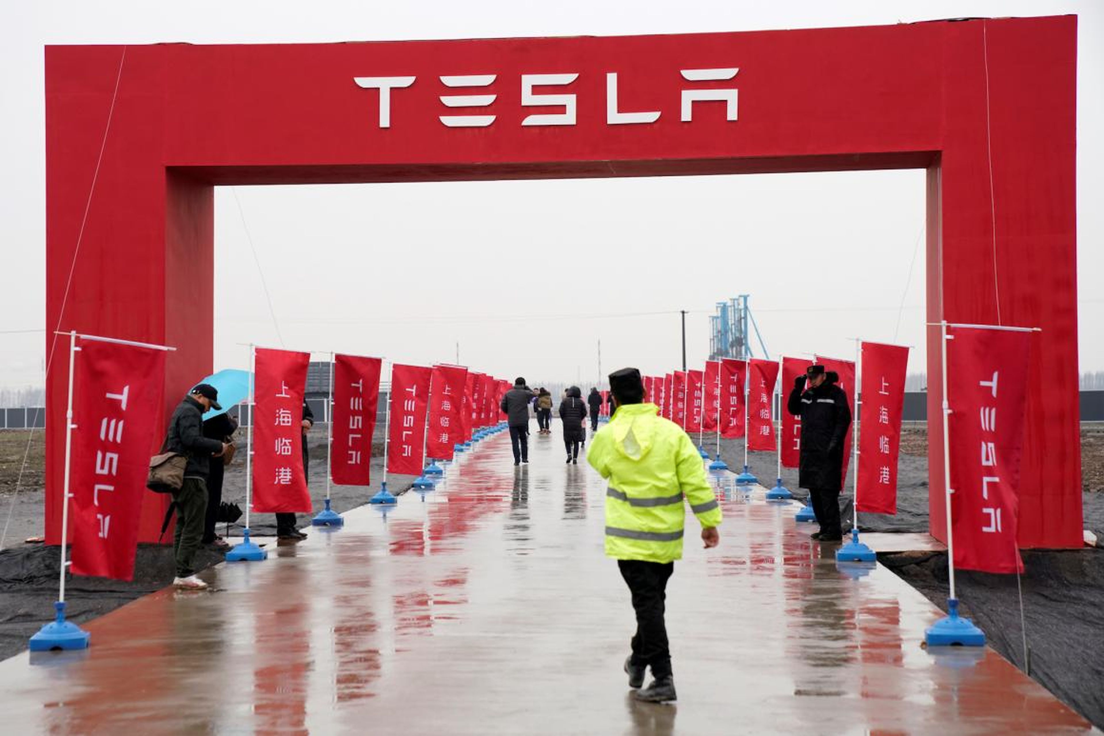 El emplazamiento de la nueva fábrica de Tesla en China.