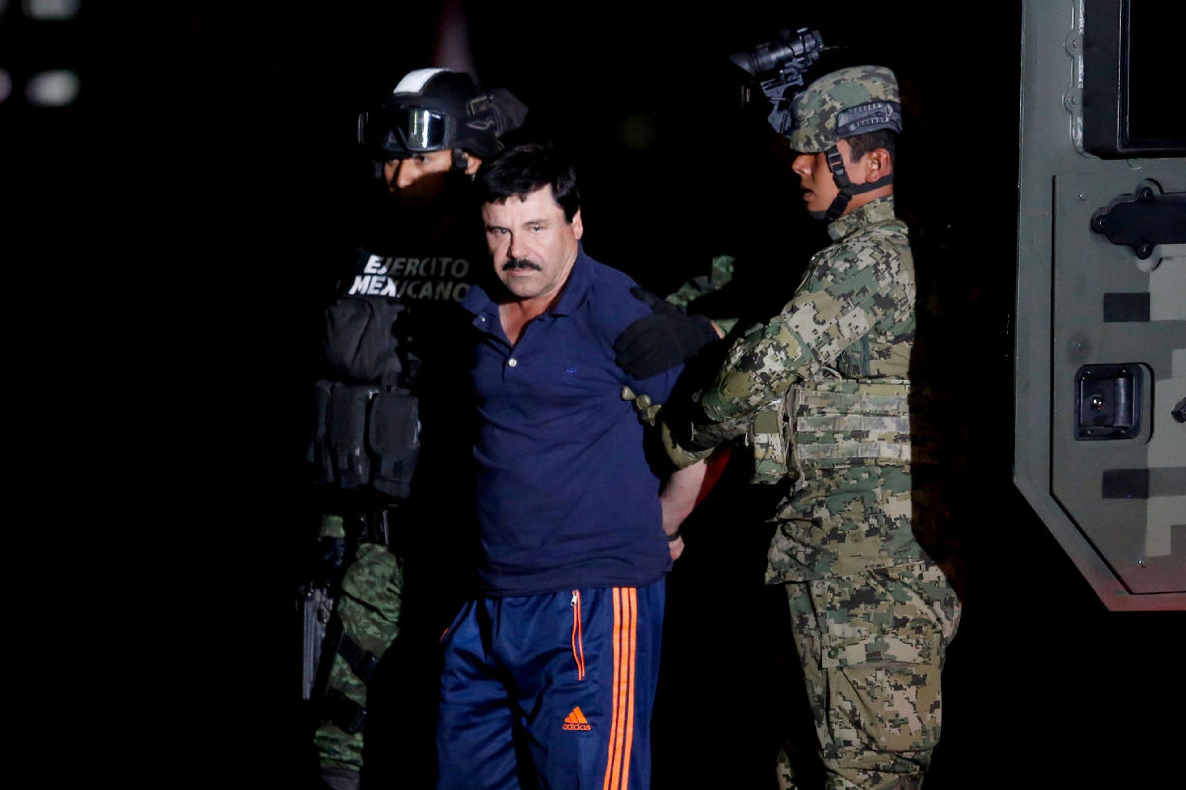 El Chapo Guzmán, en el momento de su arresto