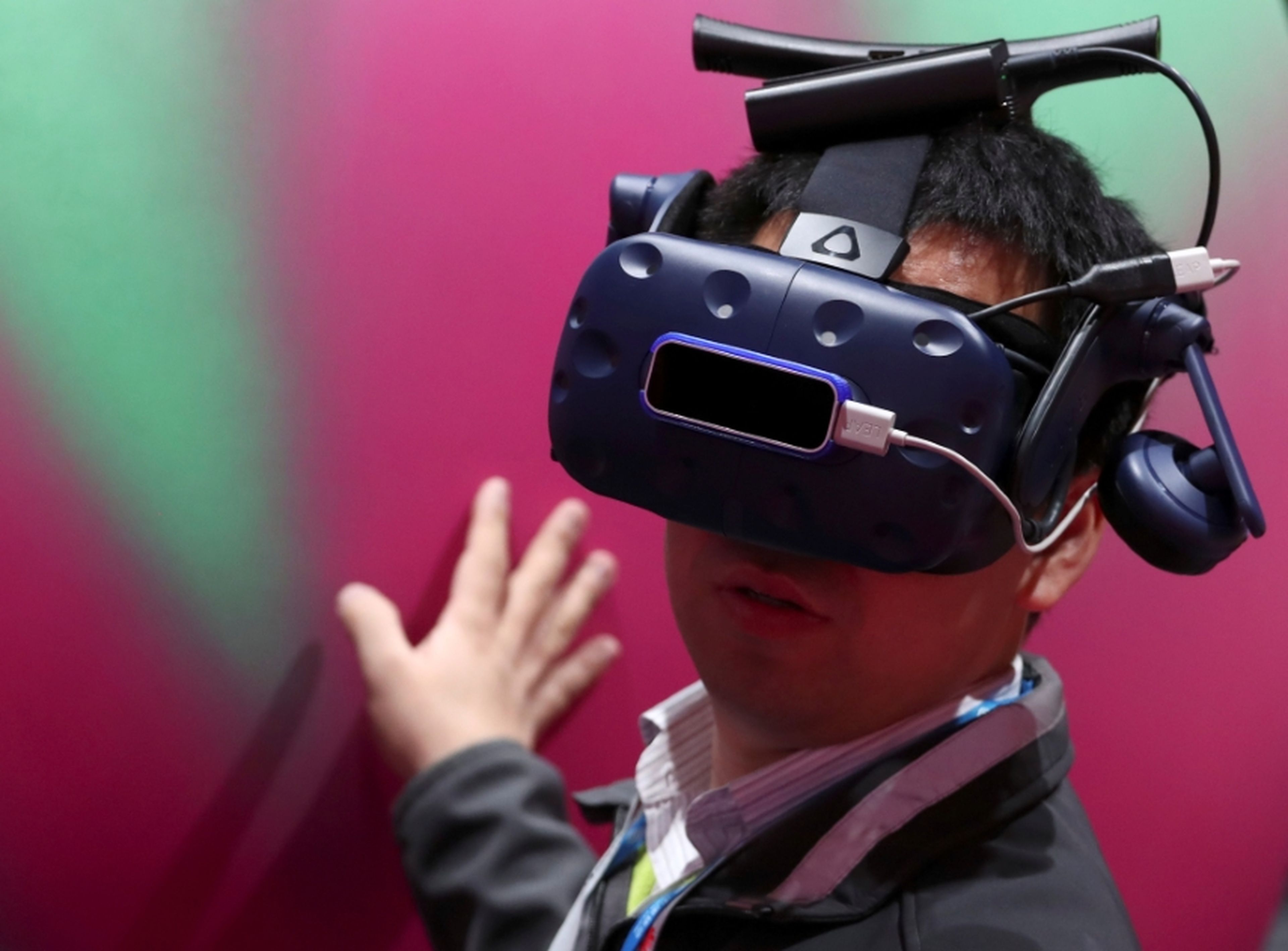 Unas gafas de realidad virtual en el Mobile World Congress.