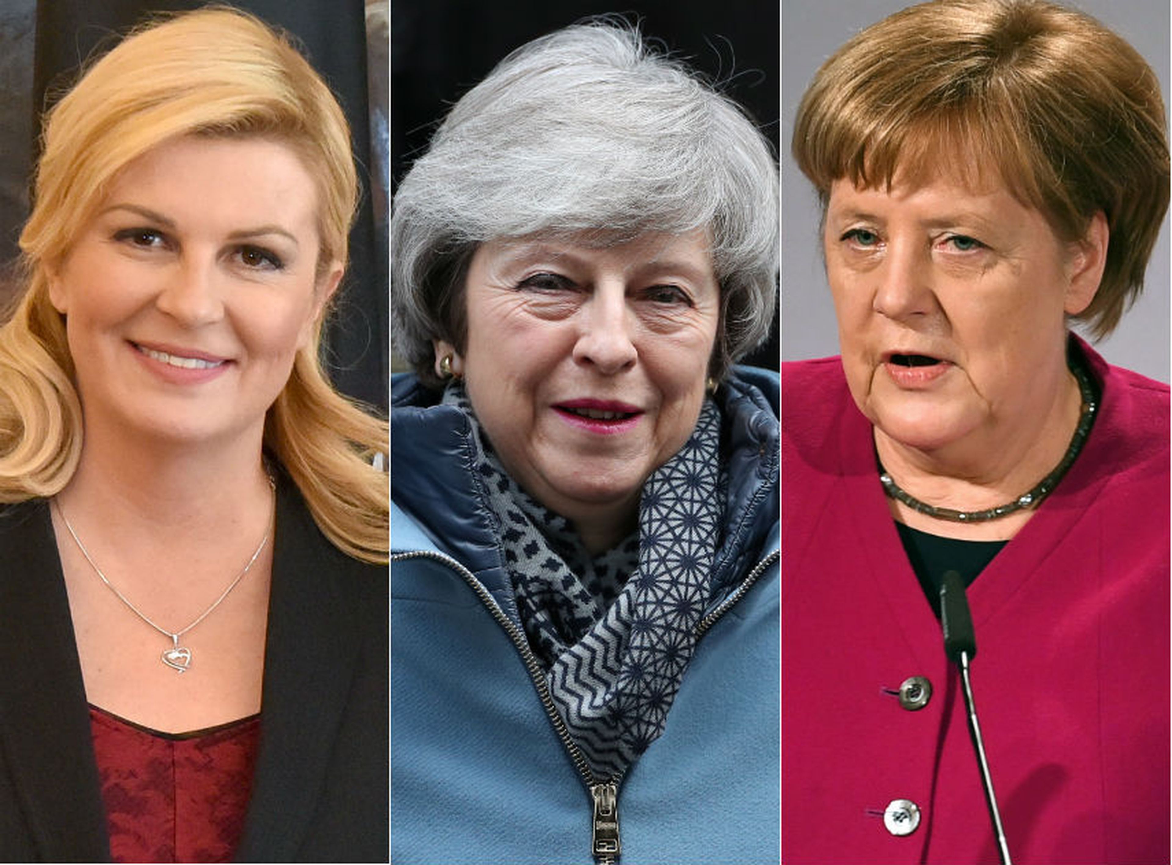 Kolinda Grabar-Kitarović, Theresa May y Angela Merkel