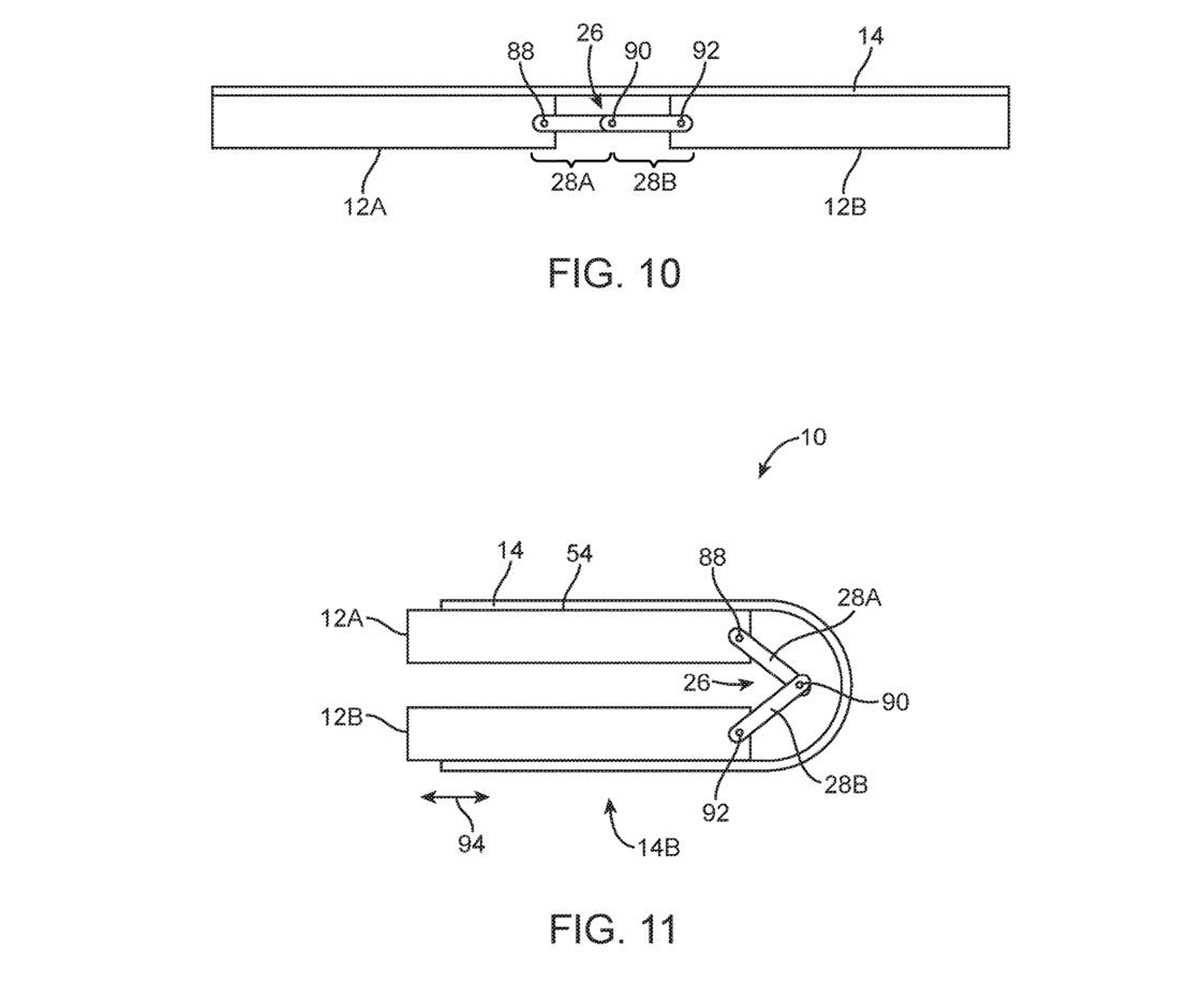 Las solicitudes de patente de Apple muestran un dispositivo que puede doblarse por la mitad.