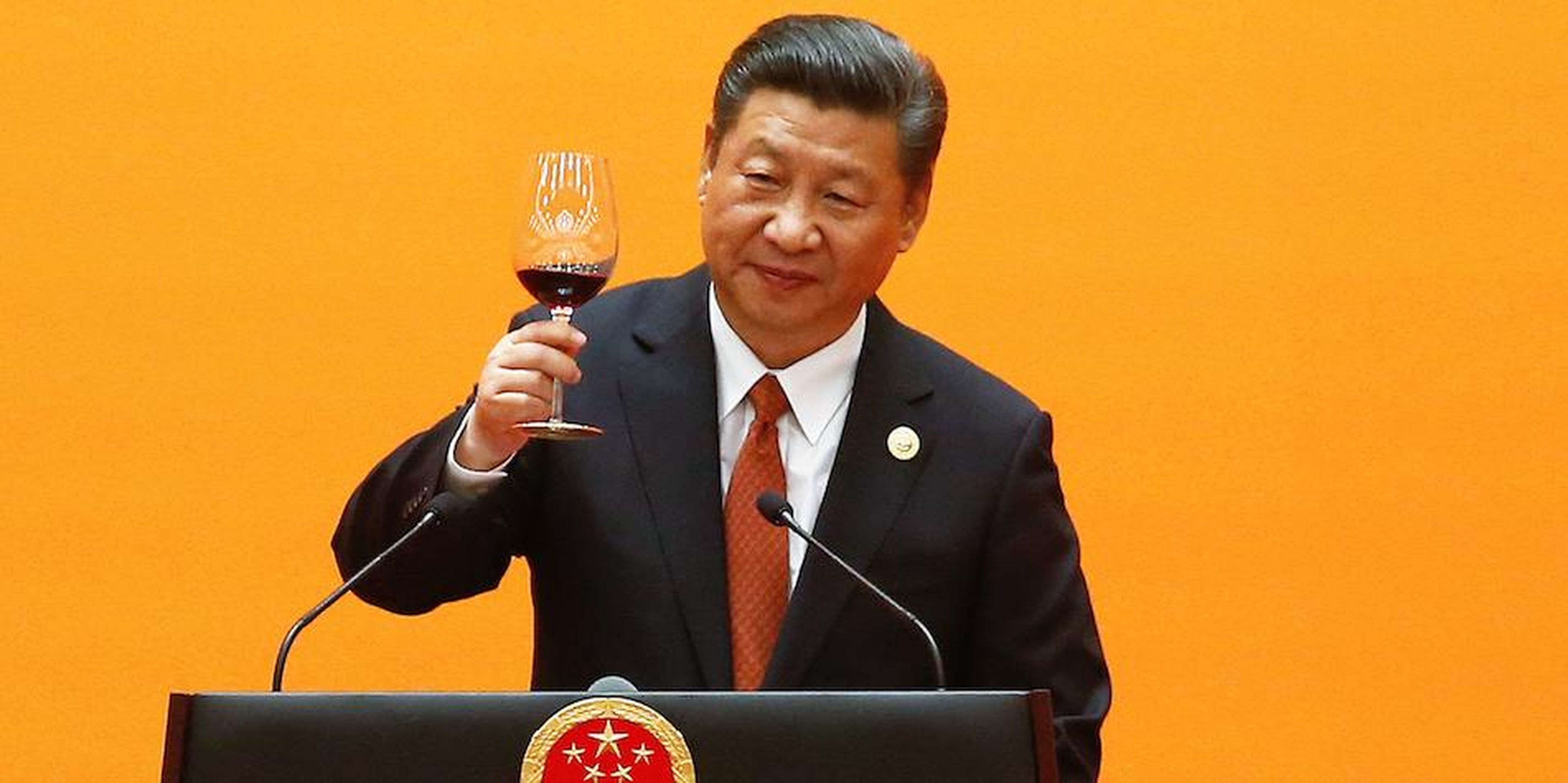 Chinese President Xi Jinping makes a toast in Beijing in May 2017. Under his rule, the Chinese Communist Party has pushed out a social credit system that aims to reward and punish citizens according to their behavior.