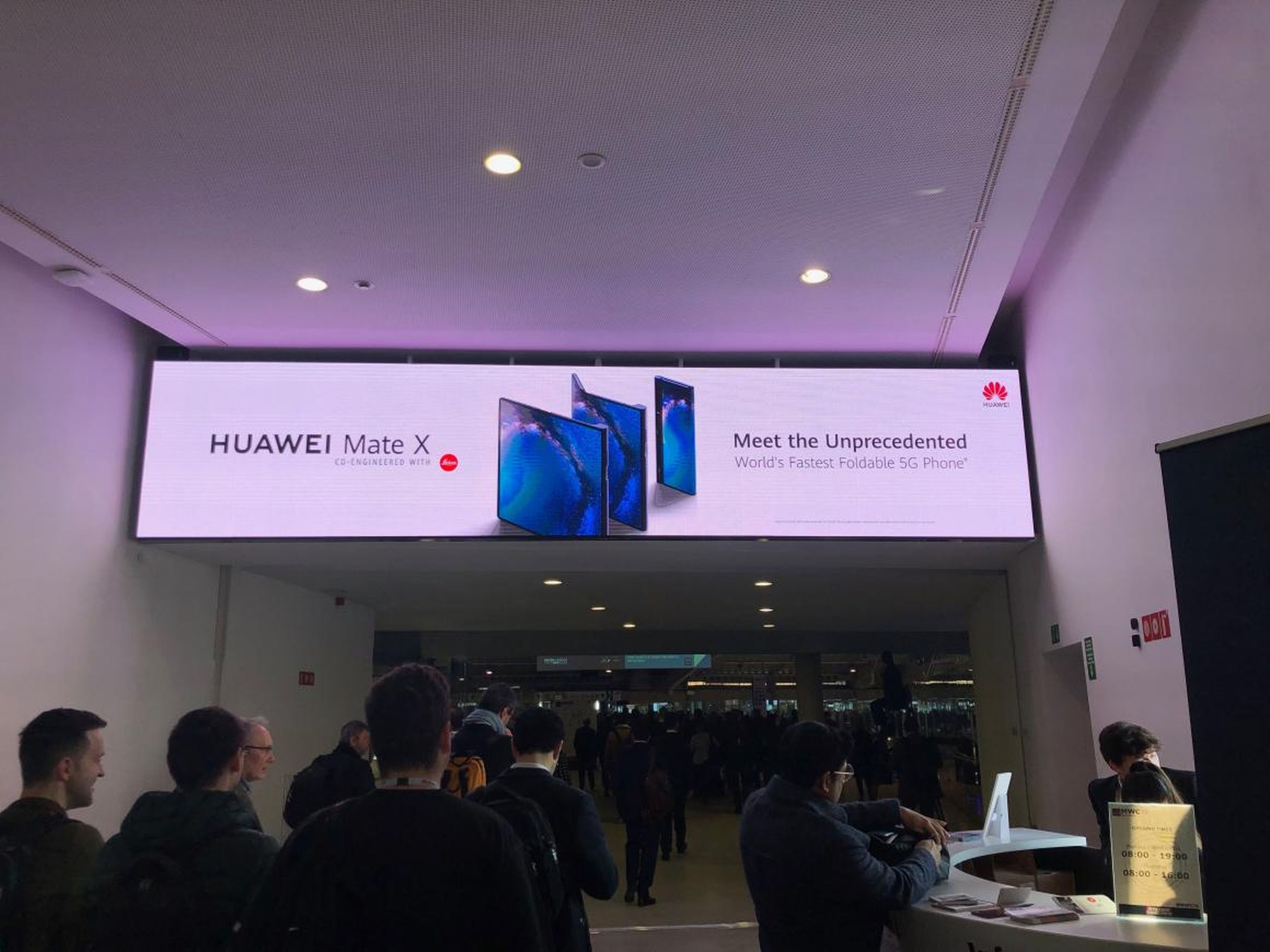 One of many Huawei banners at Mobile World Congress in Barcelona, where the Chinese firm has a substantial presence.