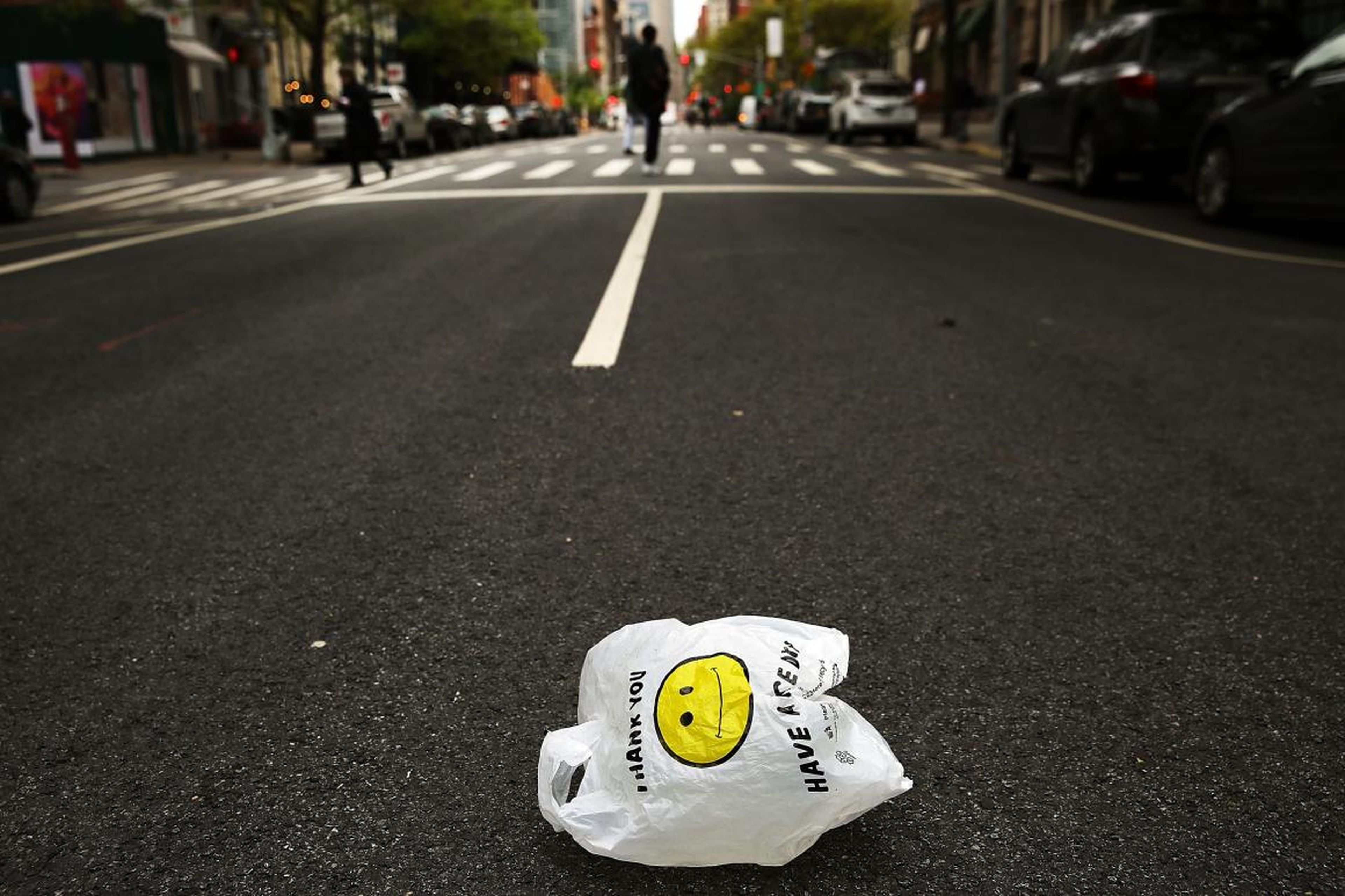 Una bolsa de plástico en la ciudad de Nueva York.