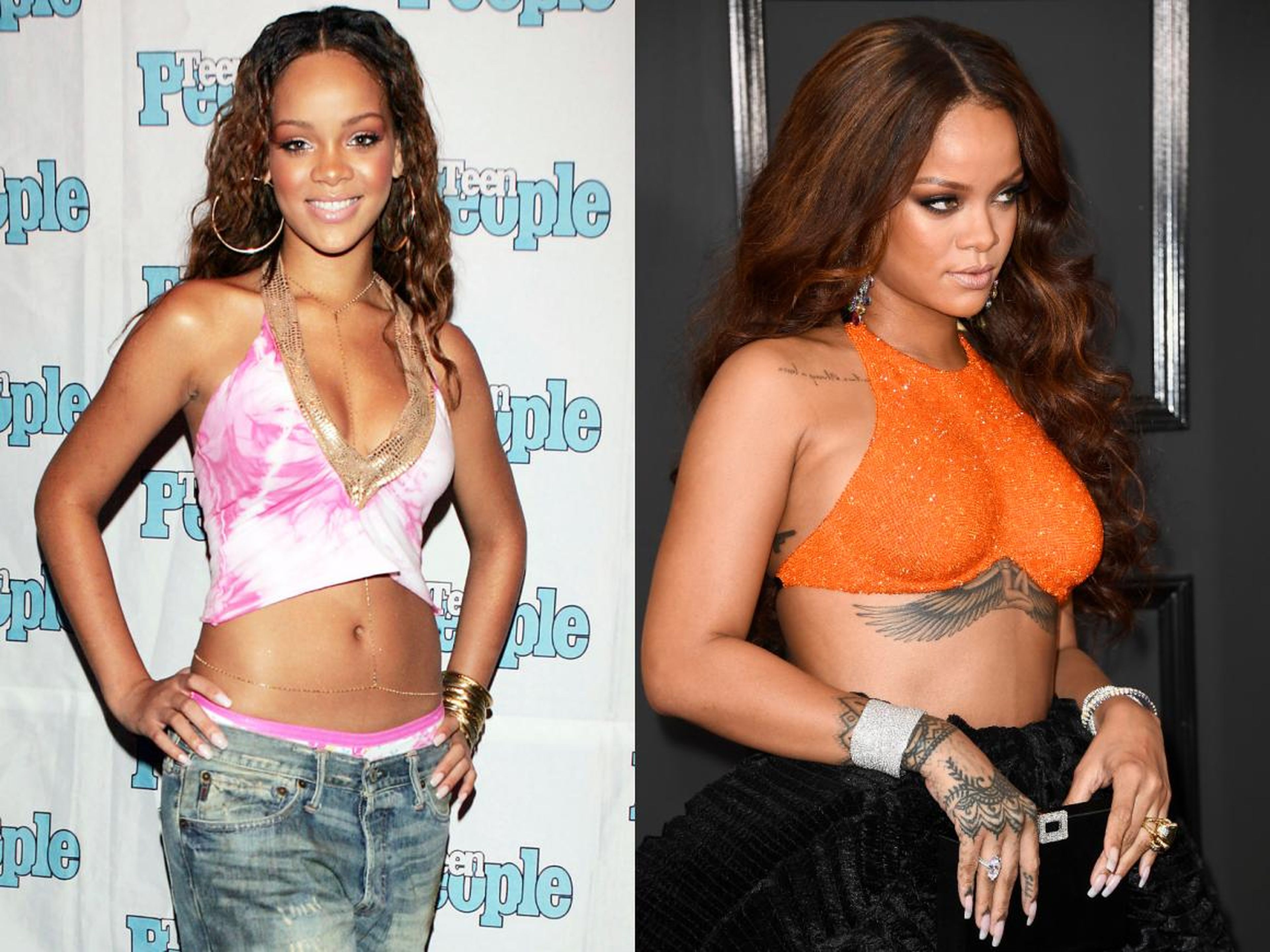 Rihanna, antes y ahora.