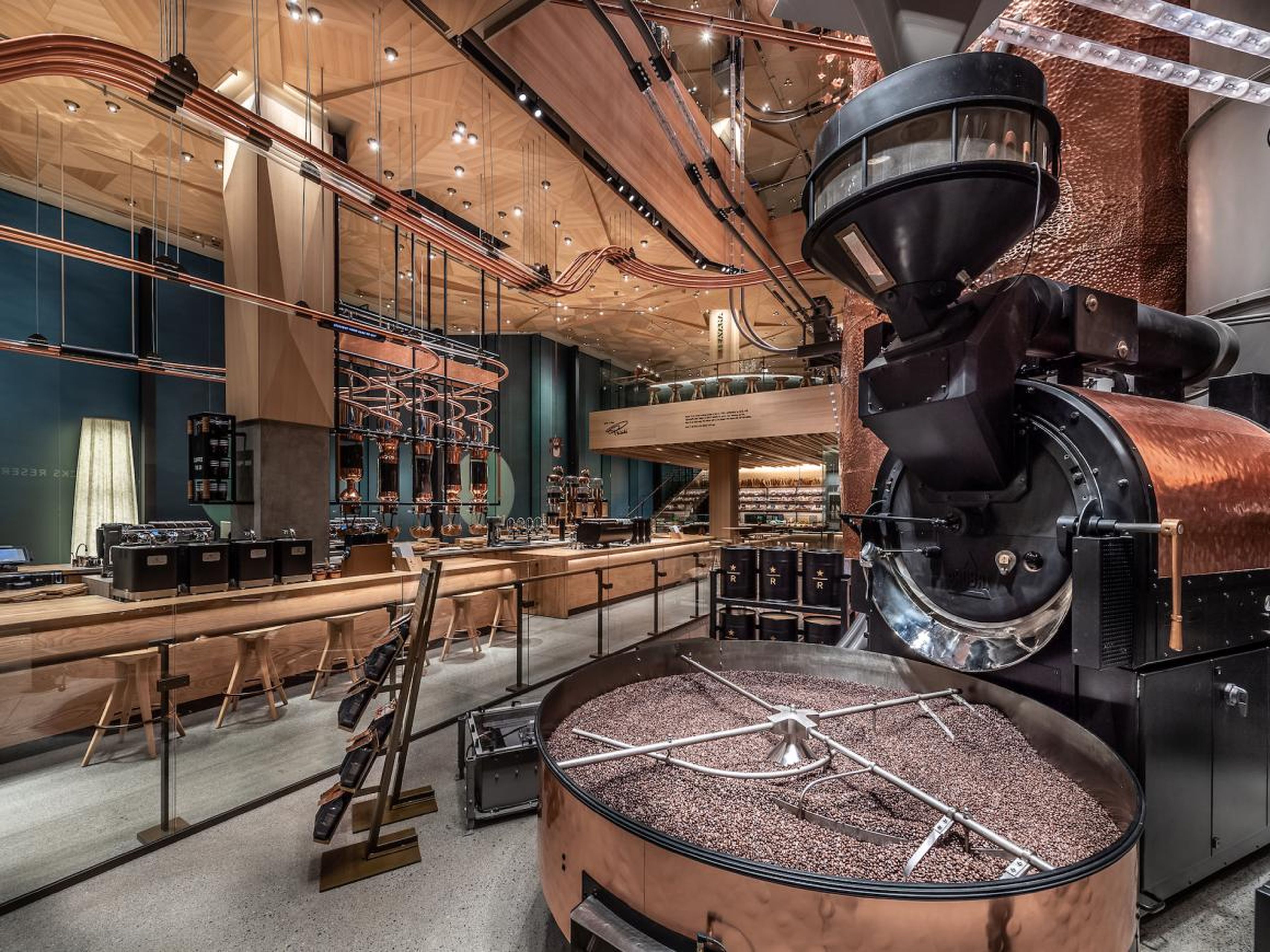The Roastery has a functioning coffee roaster, which will produce almost 750 tons of coffee per year.