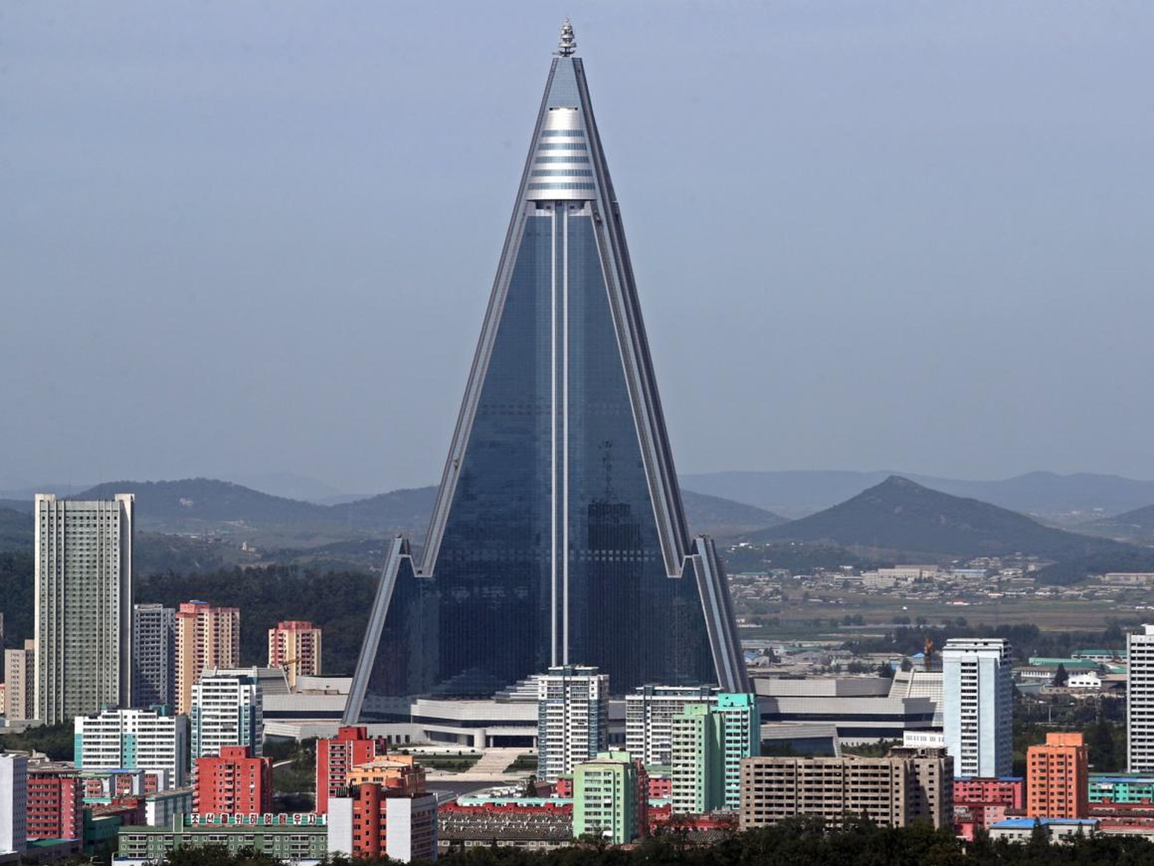 Ryugyong Hotel's exterior was completed in 2011.