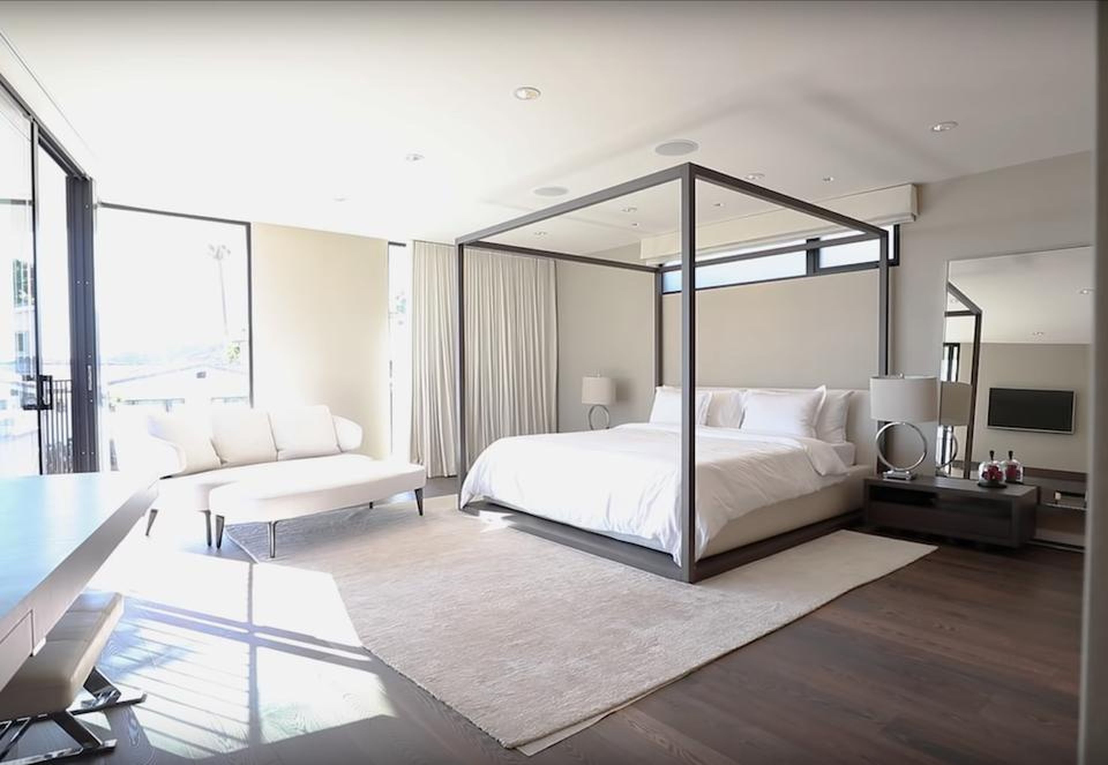 The second-floor master bedroom is just as sun-drenched as the rest of the house, with a massive walk-in closet.