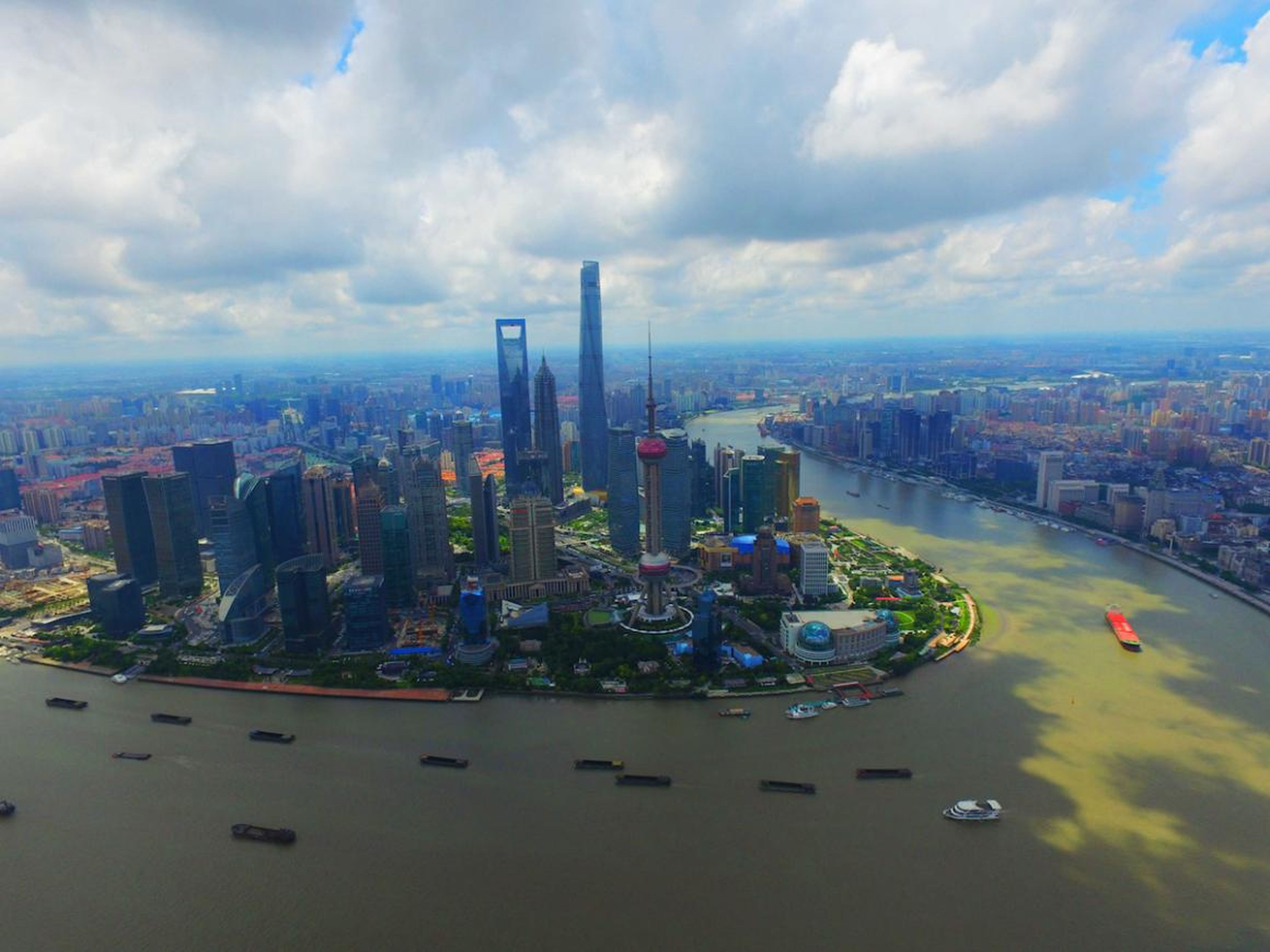 An aerial view of Shanghai, China, in 2016.