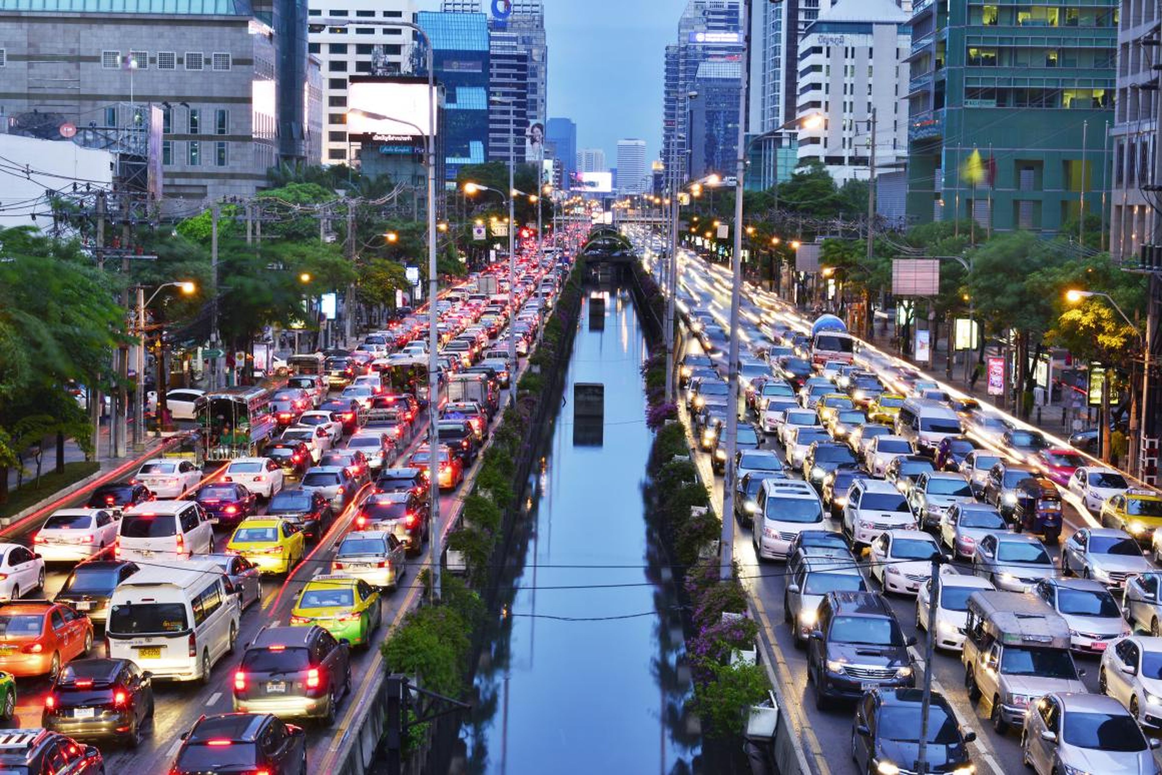 But things are congested there. Ten million vehicles clog Bangkok's roadways.