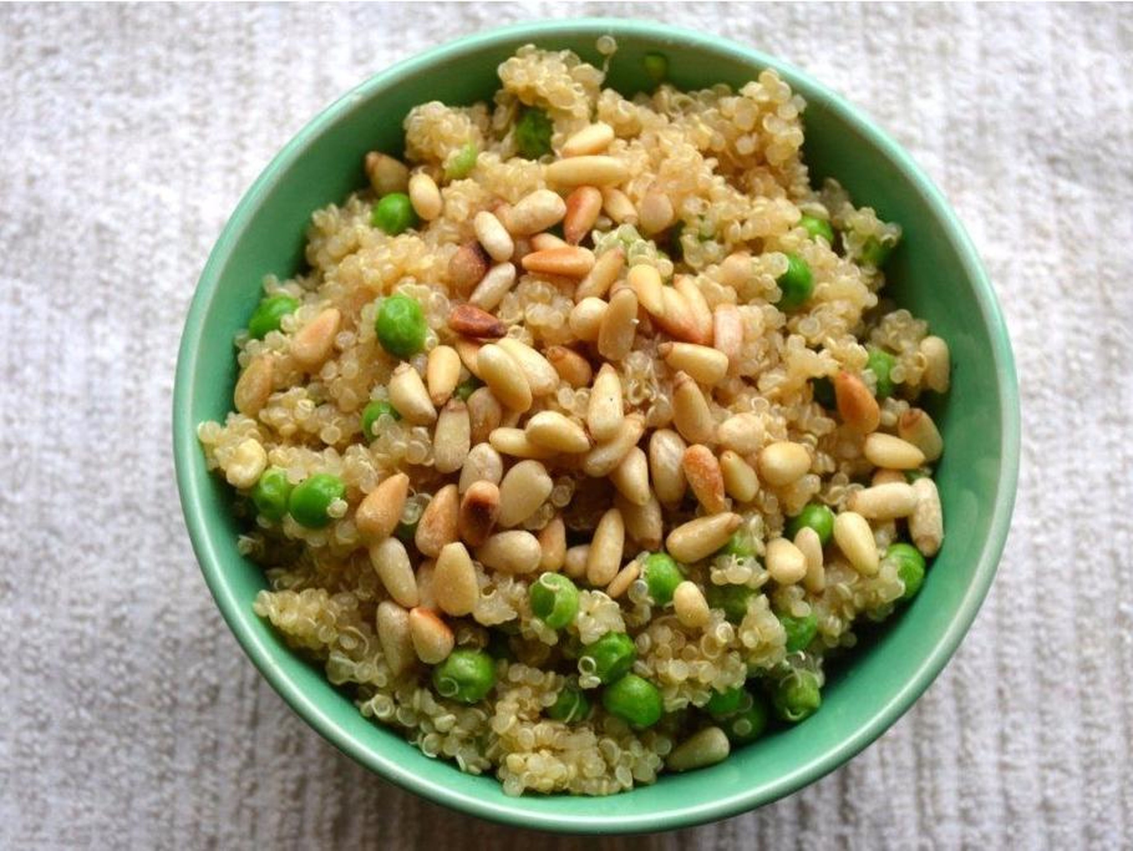 Quinoa and legumes are great sources of protein. They're higher in carbs than meat.