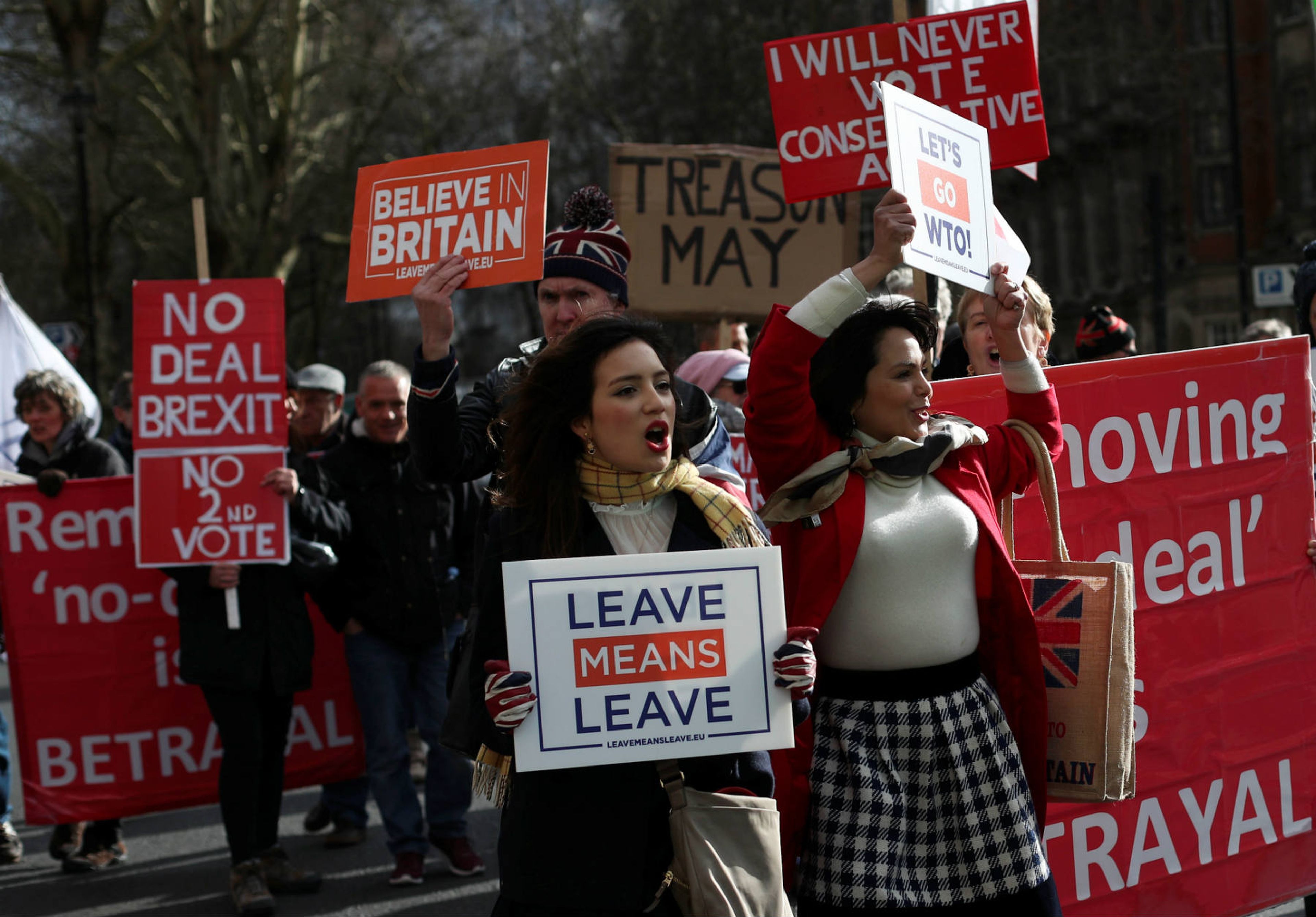Una manifestación de partidarios del Brexit en Londres.