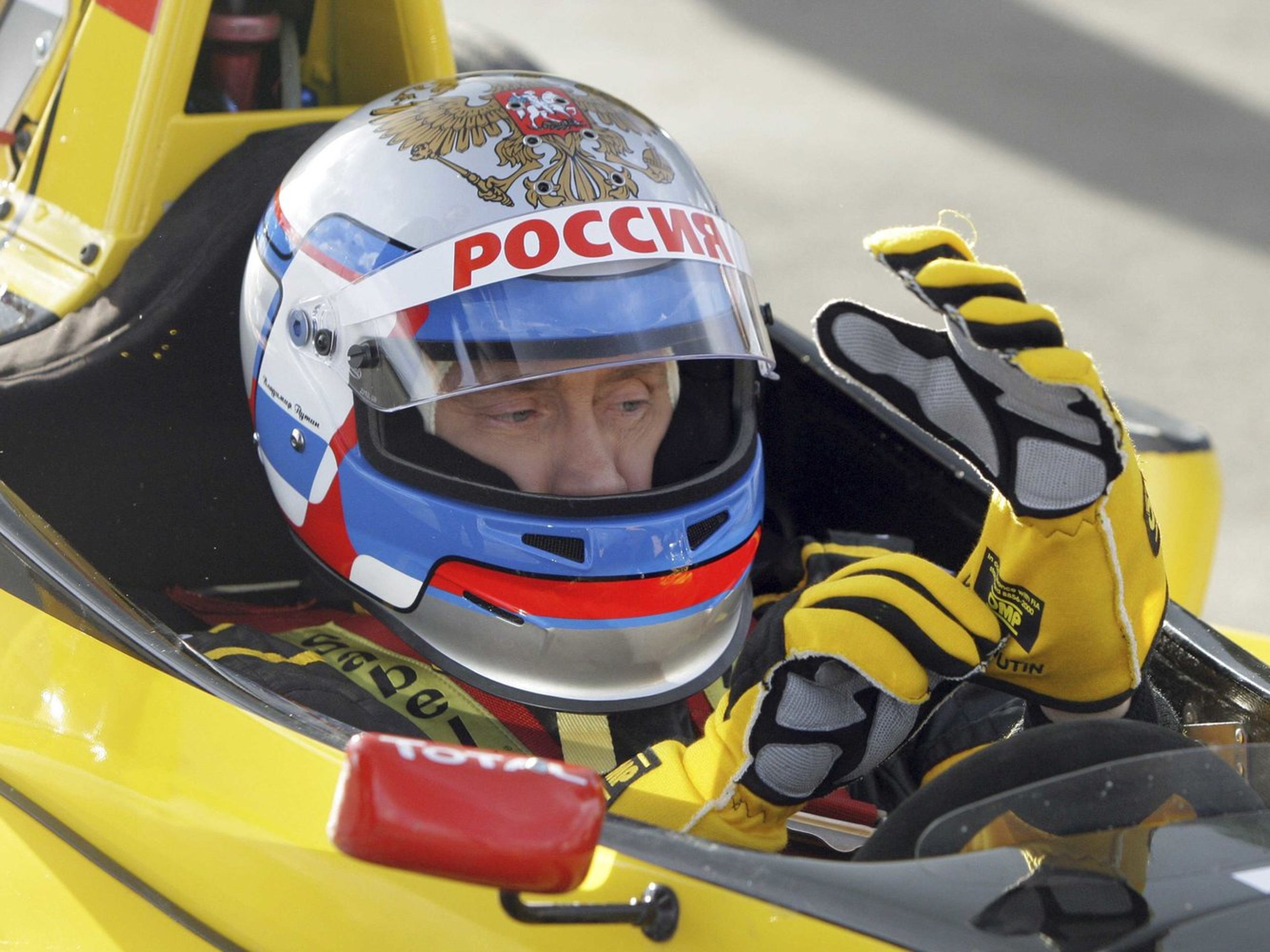 Putin, probando un Fórmula 1 de Renault.