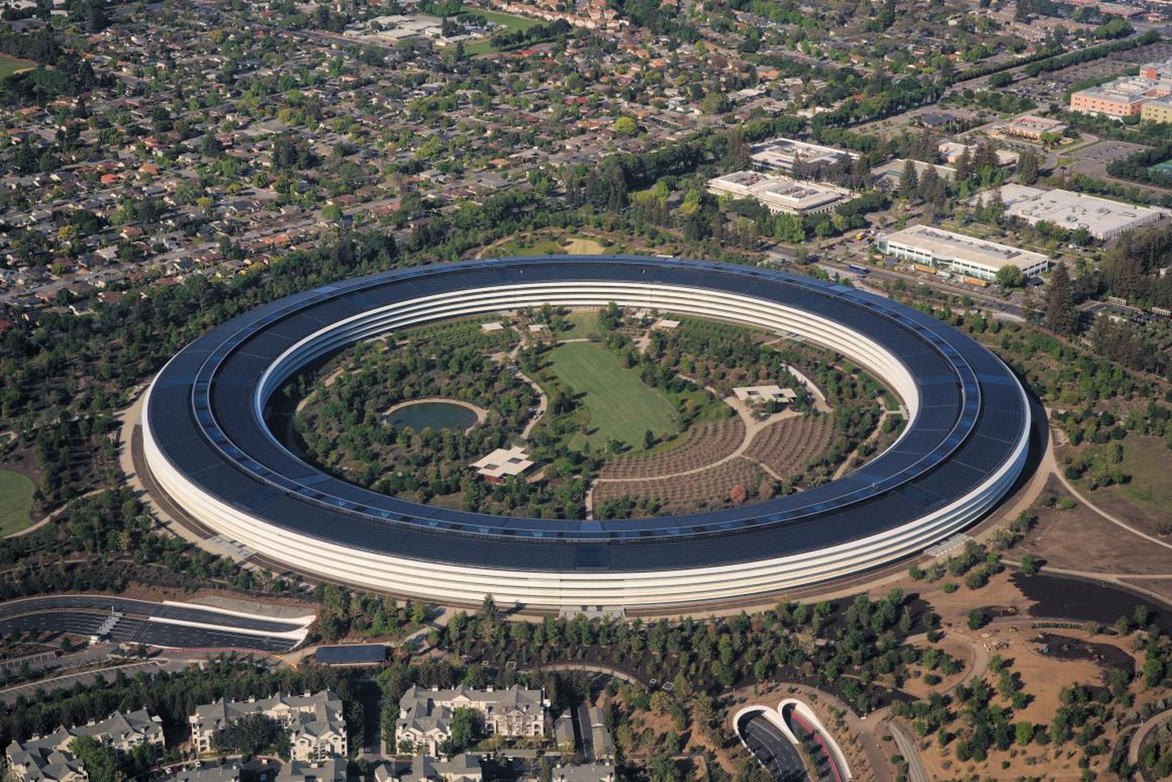 Apple's visitor center is located near its spaceship headquarters.
