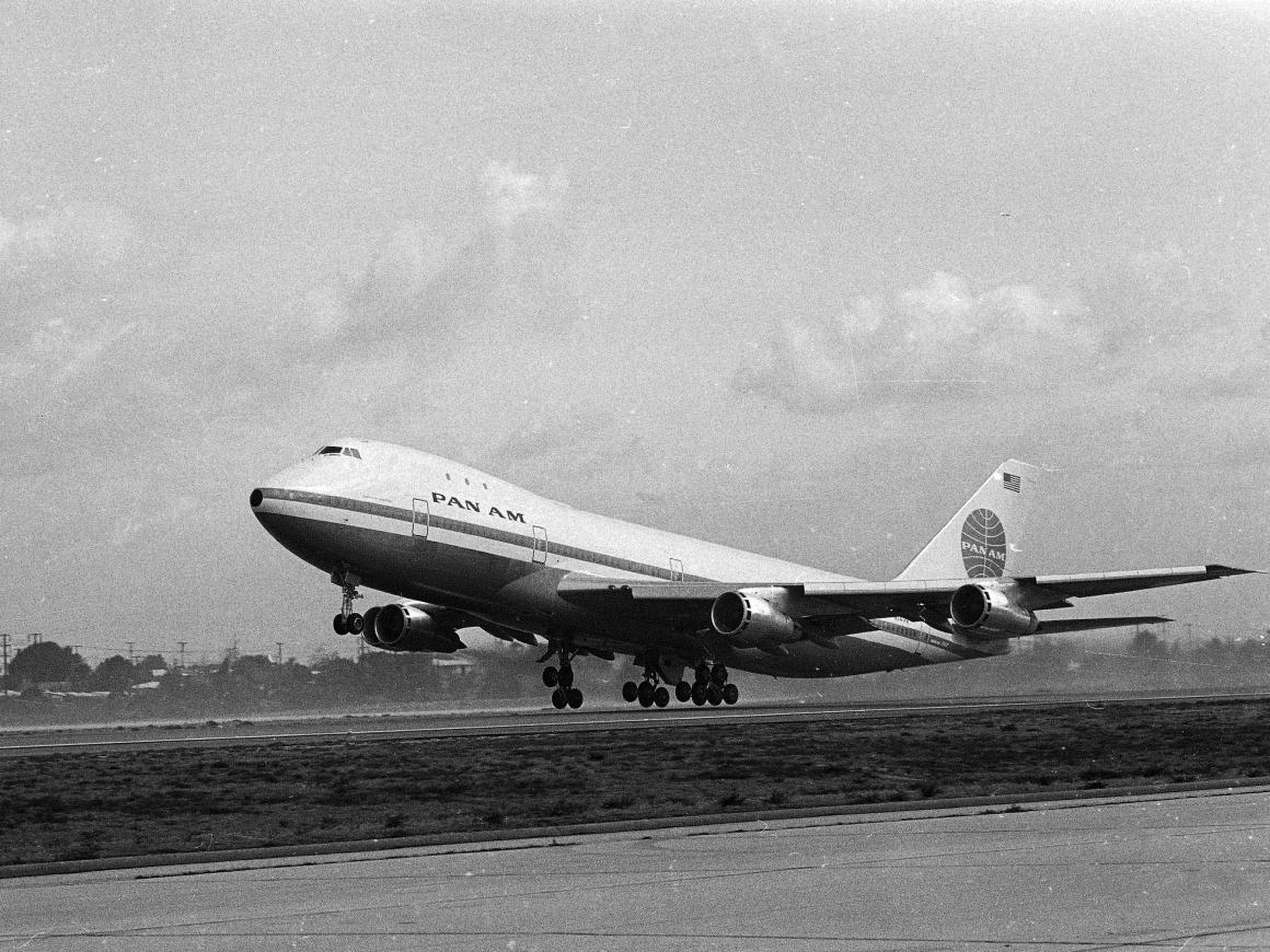 A Pan American World Airways Boeing 747.