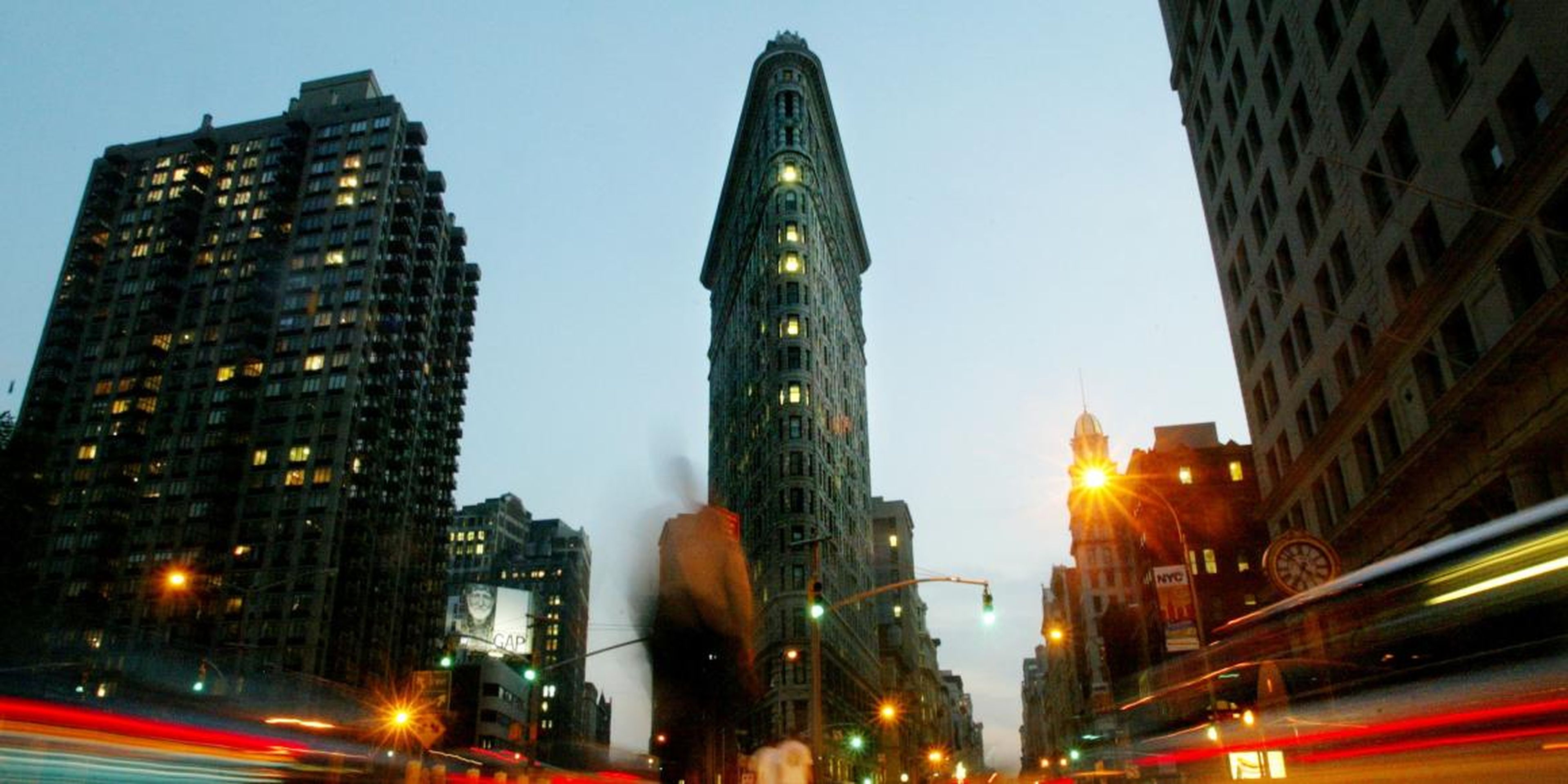 El Flatiron Building de Nueva York fue uno de los primeros rascacielos de la ciudad...