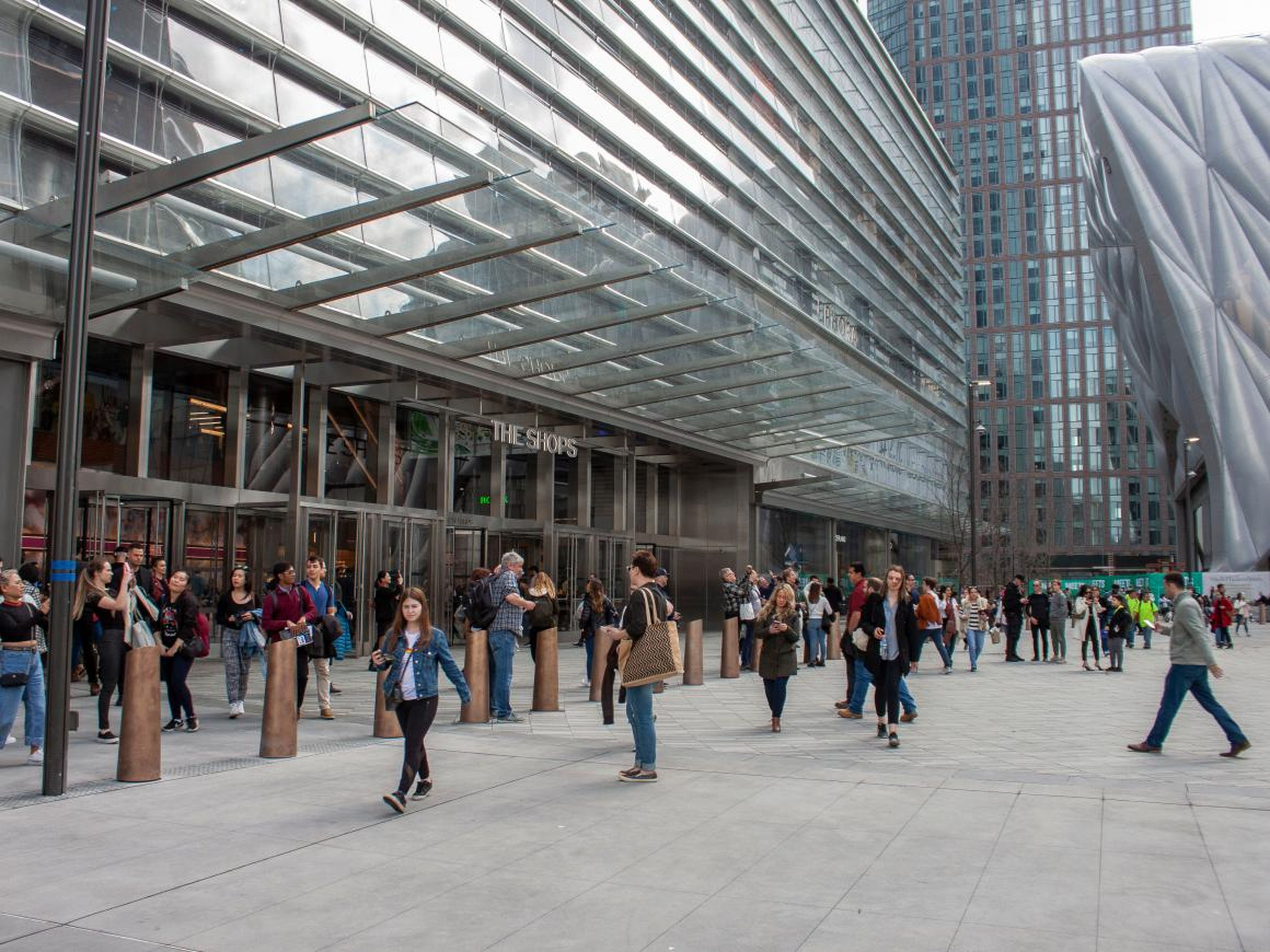 Hudson Yards was already bustling with people on its opening day.