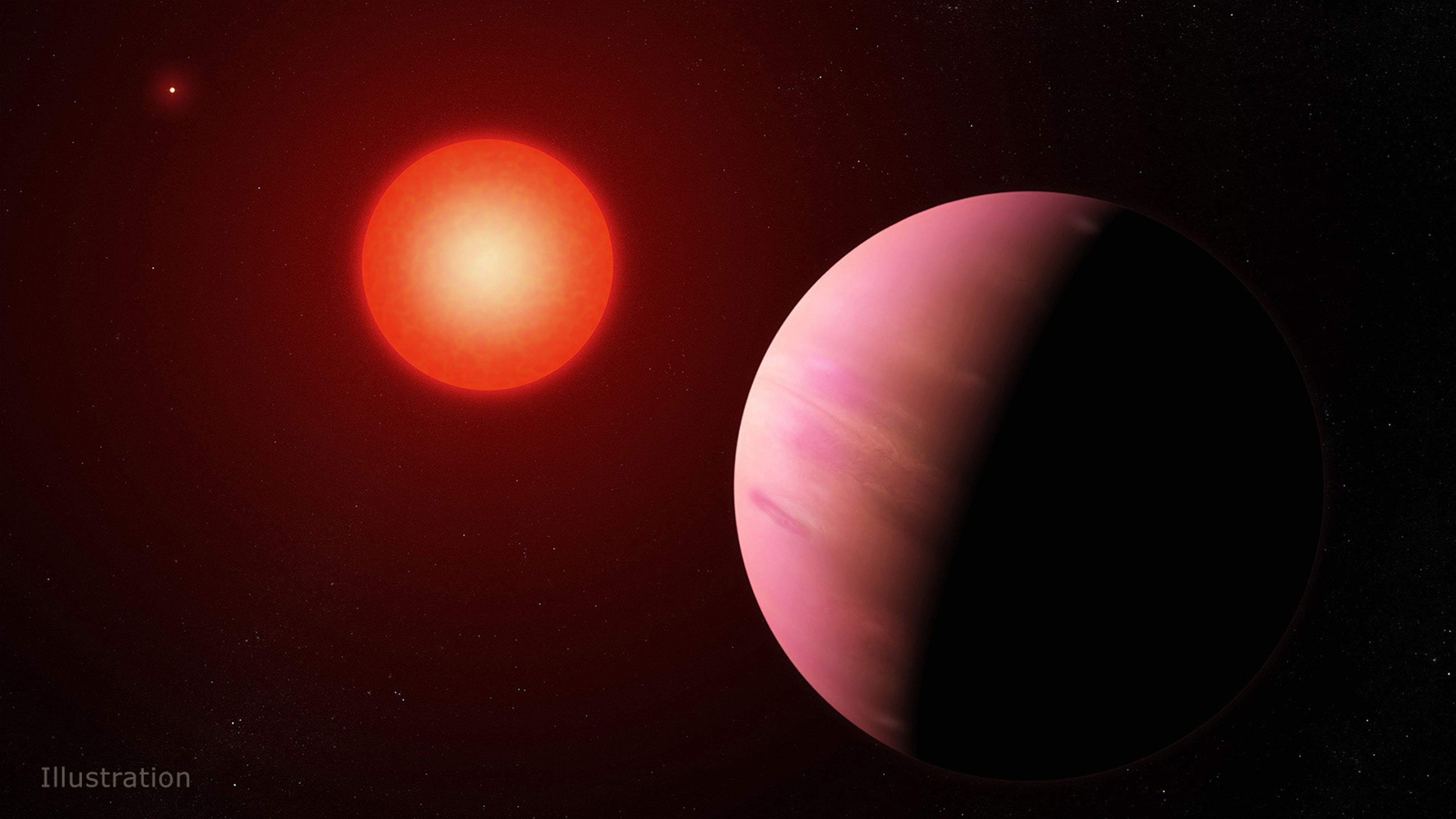 Ilustración de un exoplaneta alrededor de una estrella