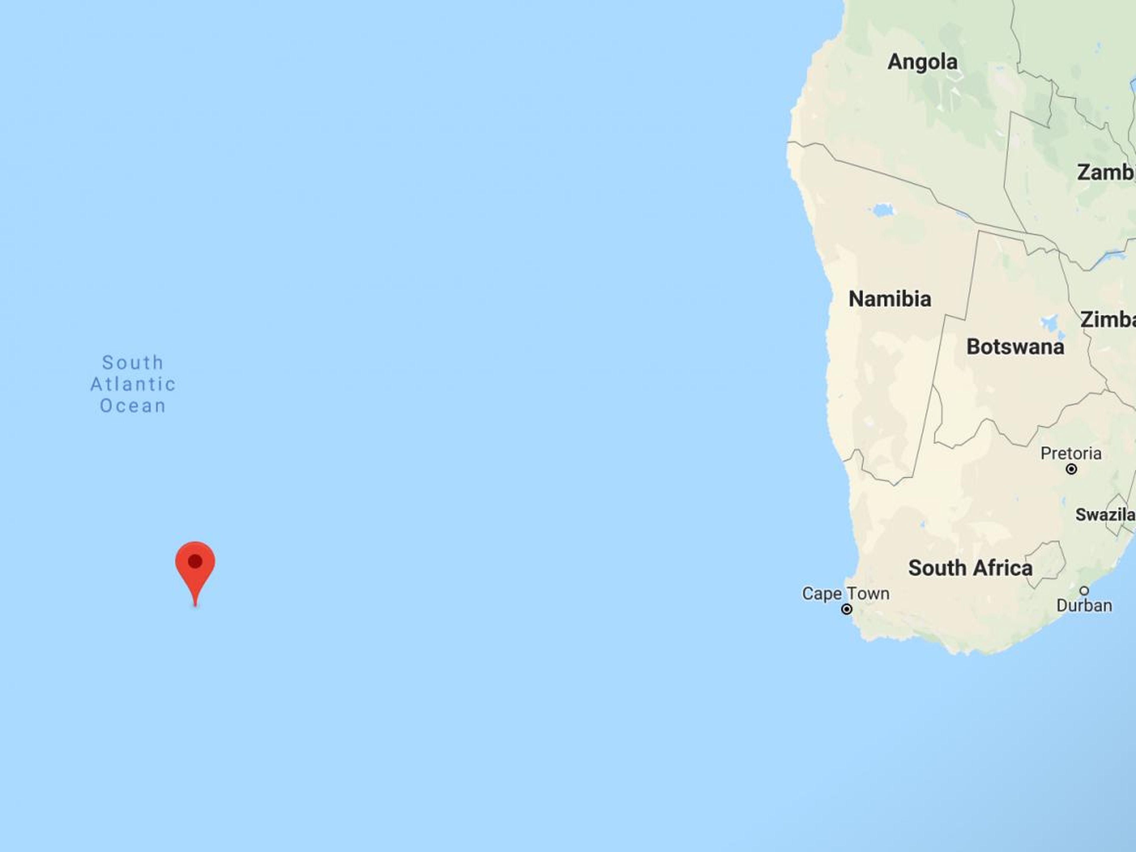 The island of Tristan da Cunha is more than 1,700 miles (nearly 2,800 kilometers) off the coast of Cape Town.