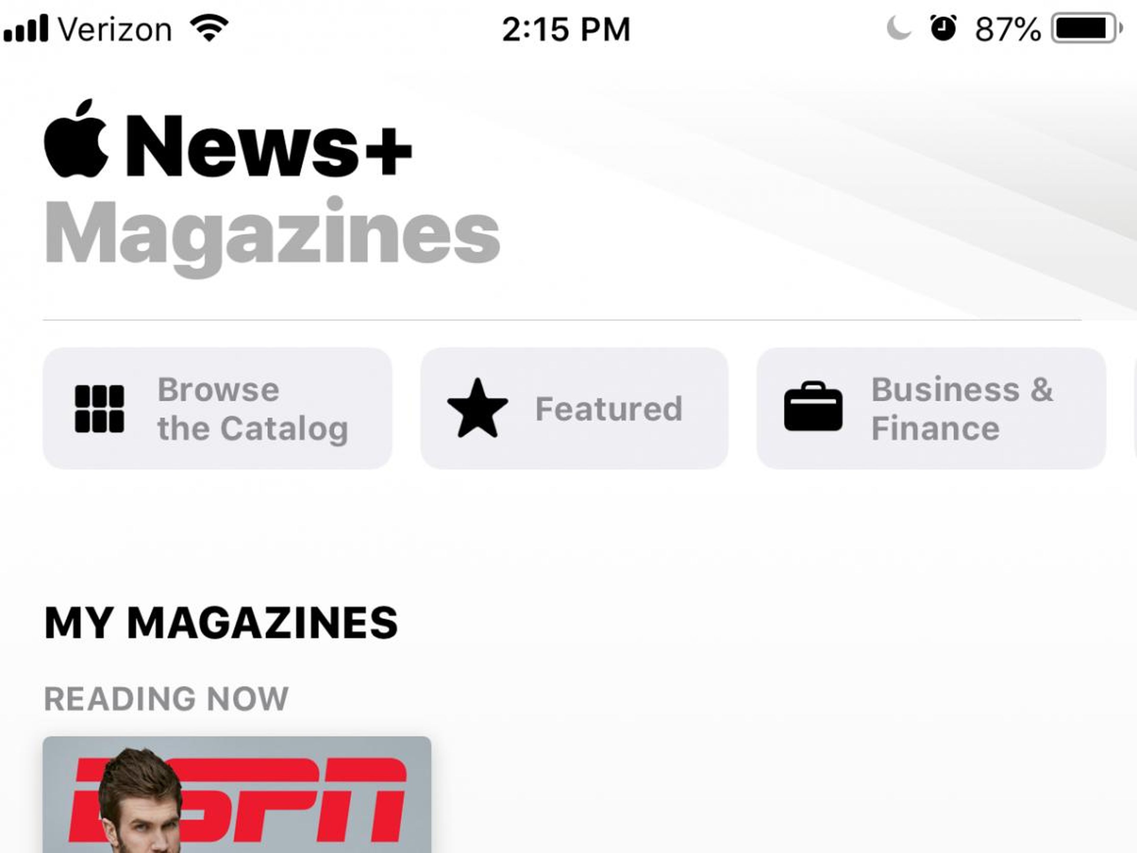 Magazines get top billing in Apple News Plus.