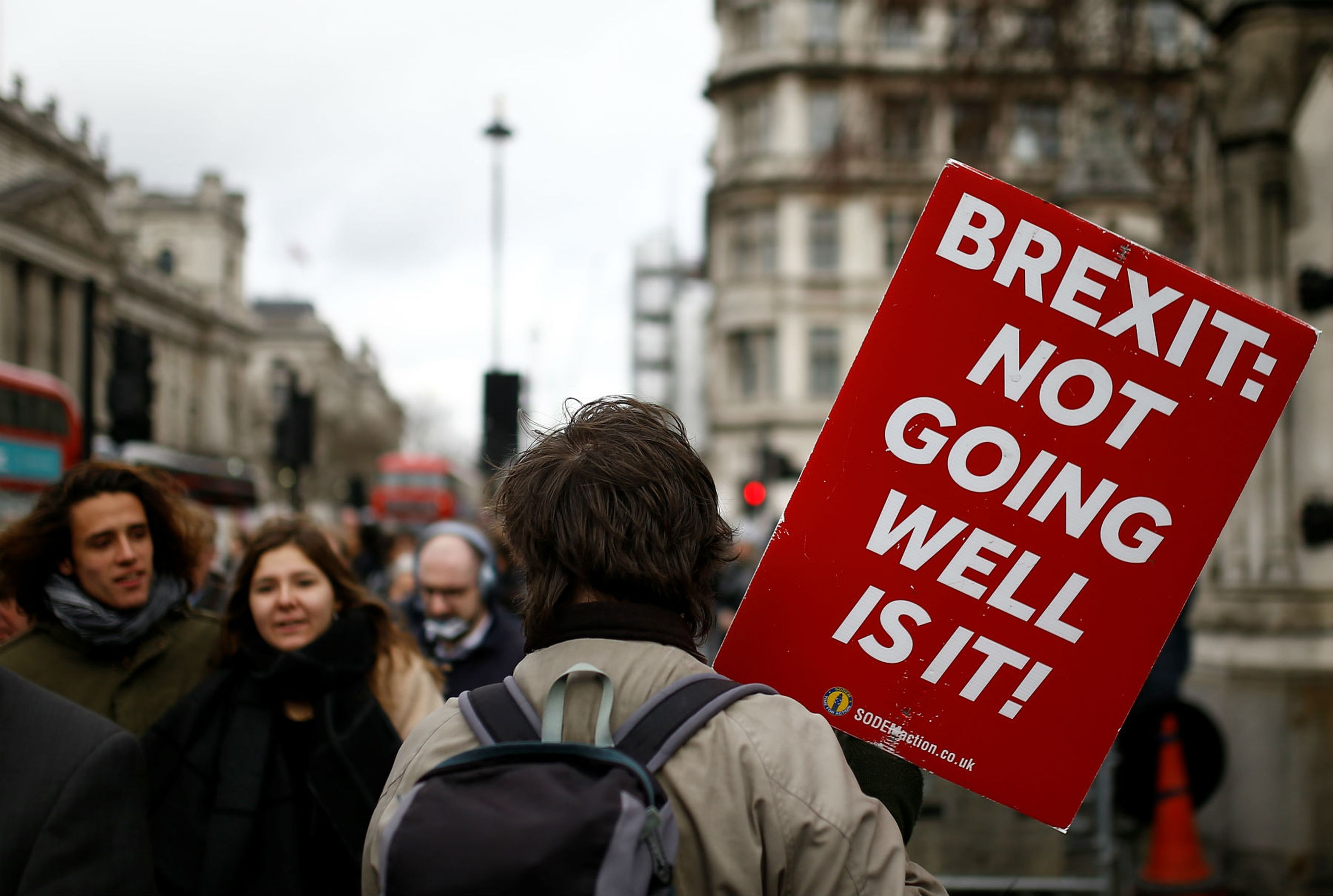 Un manifestante en contra del Brexit en Londres.