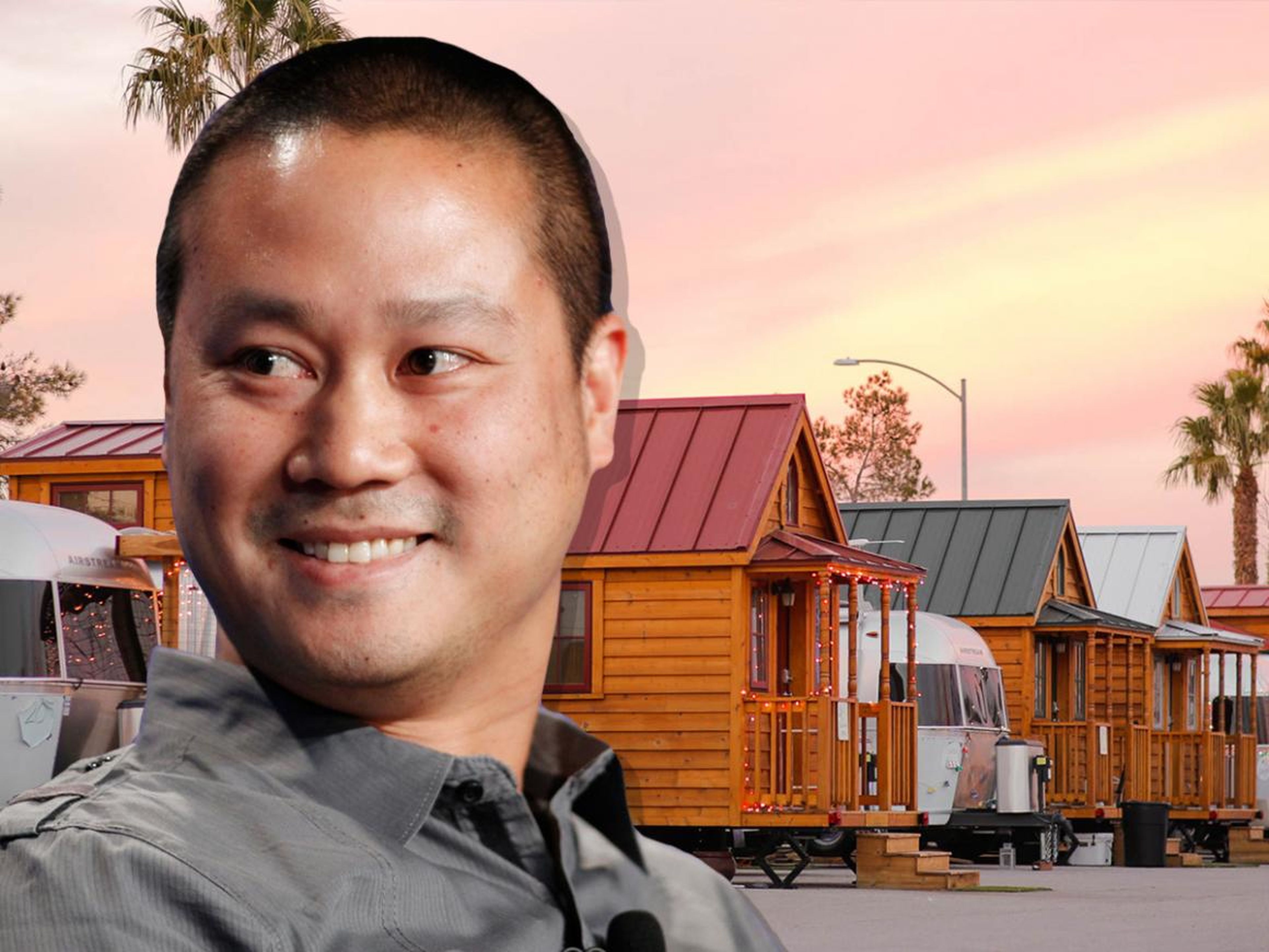 Tony Hsieh, el CEO multimillonario de Zappos, vive en un parking de caravanas.