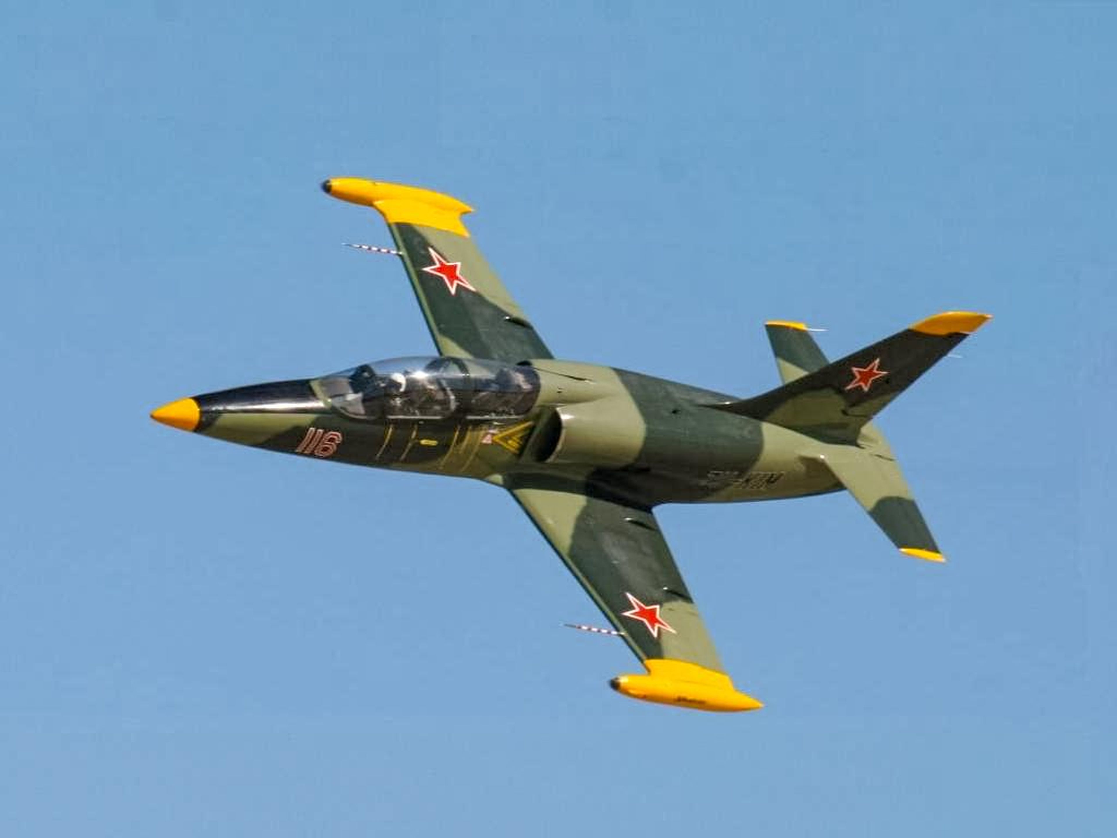 A Soviet-era Aero L-39 Albatros jet fighter.