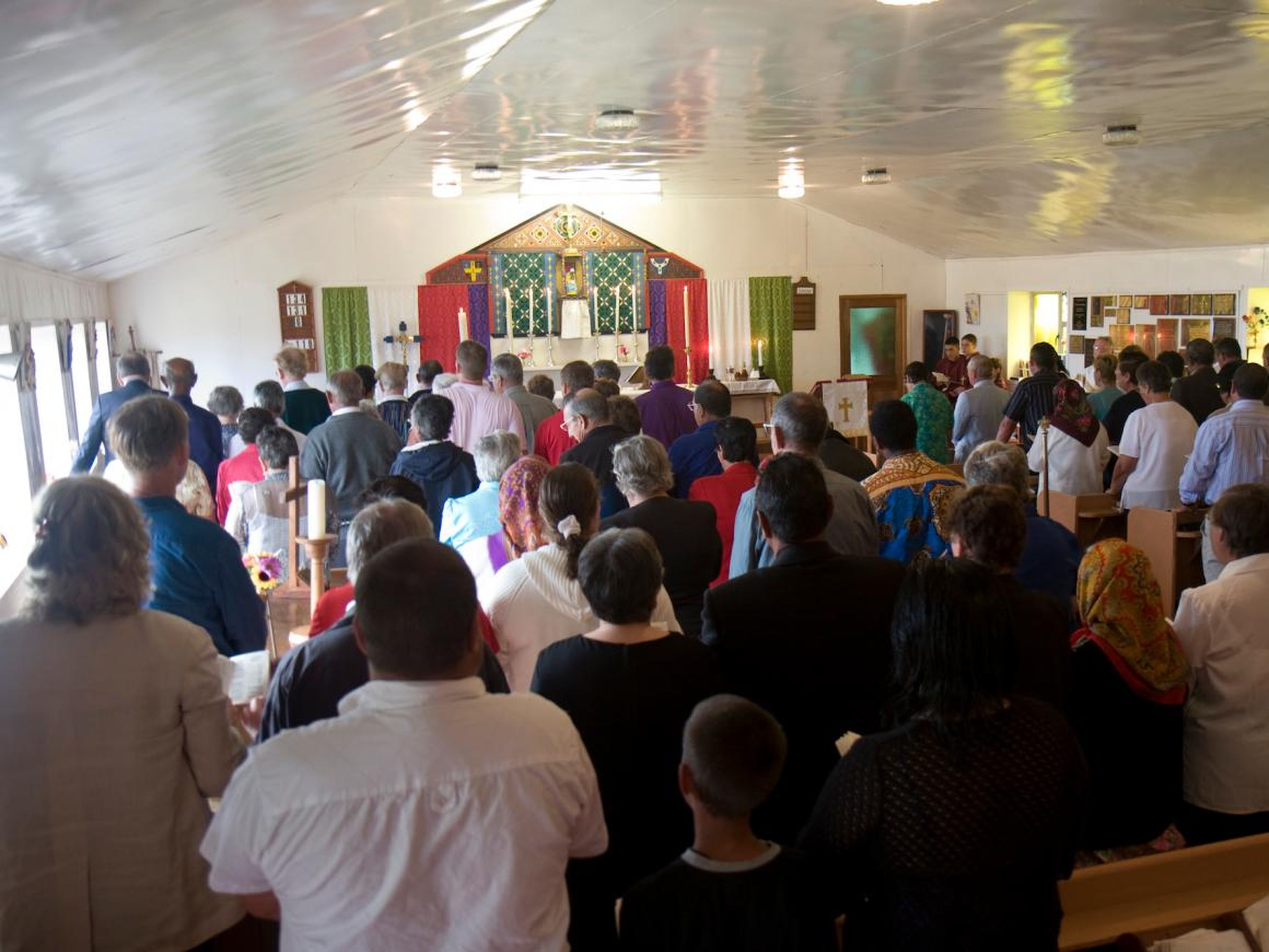 As well as traditional Catholic holidays. Pictured below are residents at Saint Mary's Anglican Church on Easter Sunday.