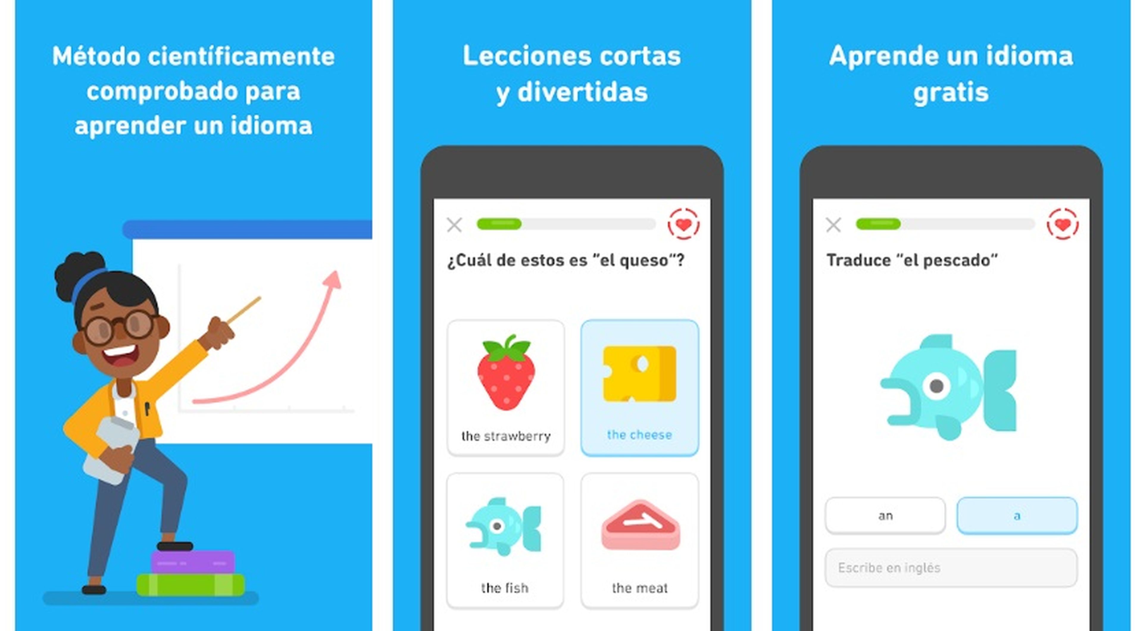 Aplicación para entrenar cerebro Duolingo