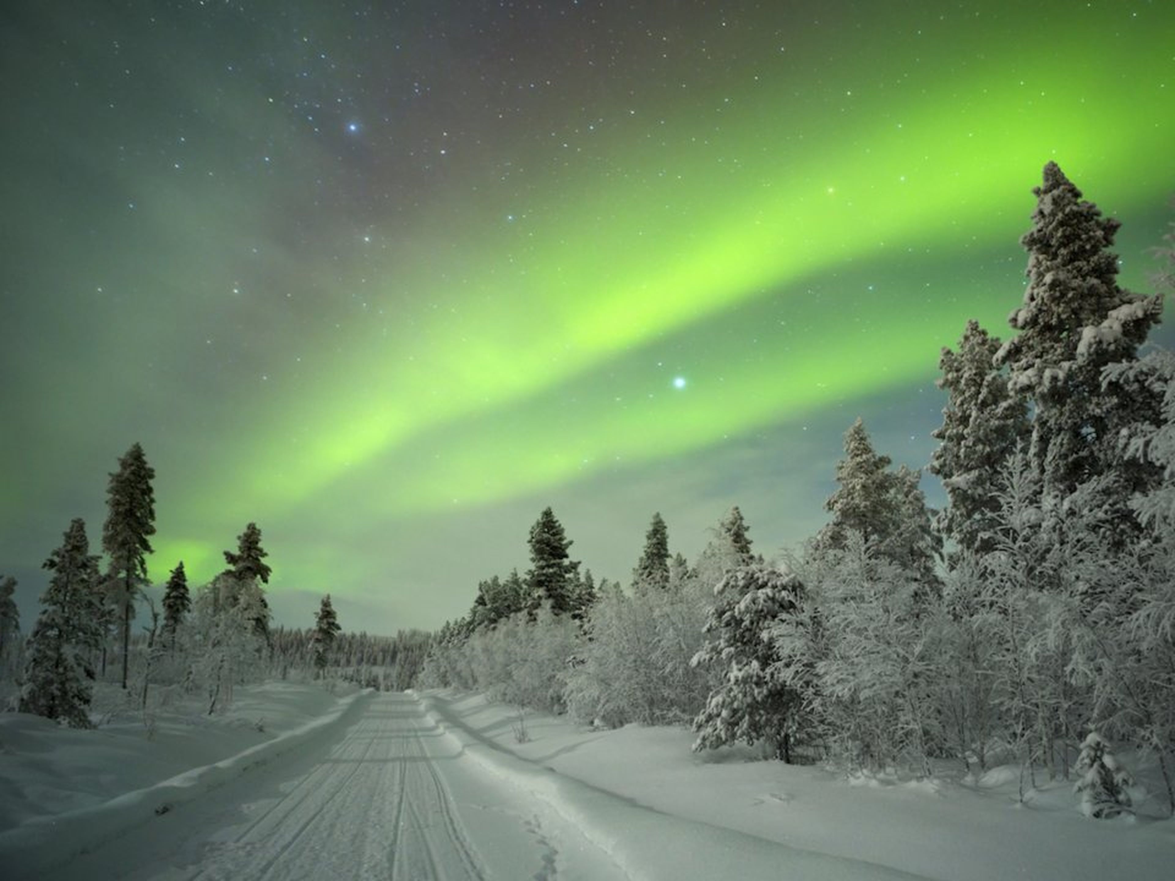 La aurora boreal en Finlandia.