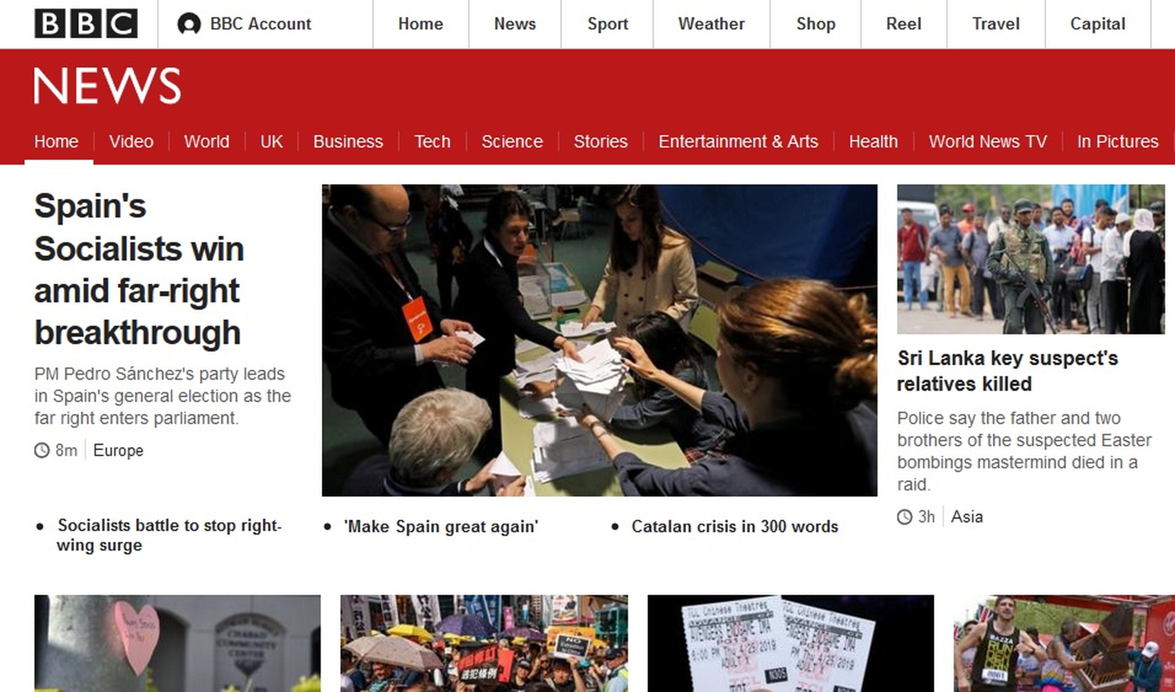 La BBC británica destaca la victoria del PSOE y el ascenso de VOX