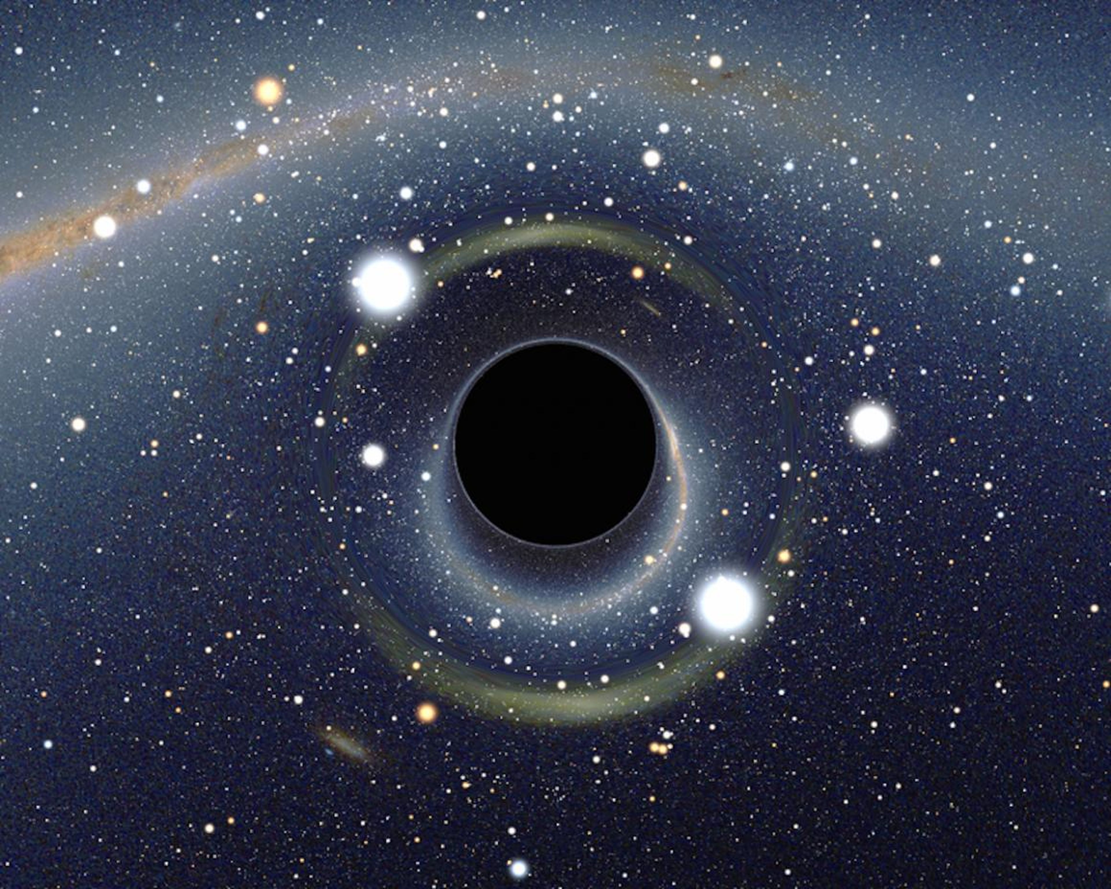 A black hole rendering shows a crescent, not a ring, of light.