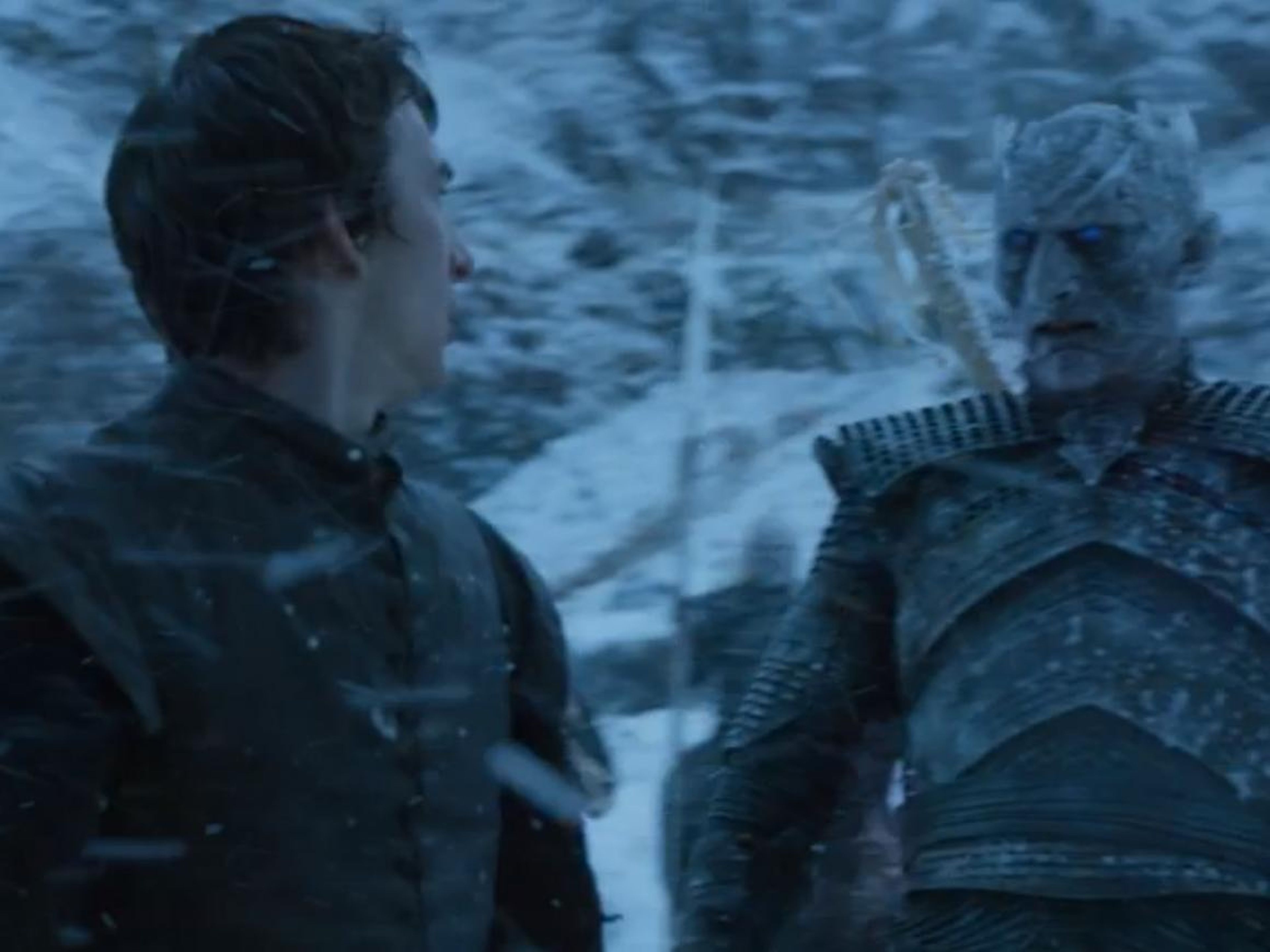 Bran y el Rey de la Noche interactúan durante una visión.