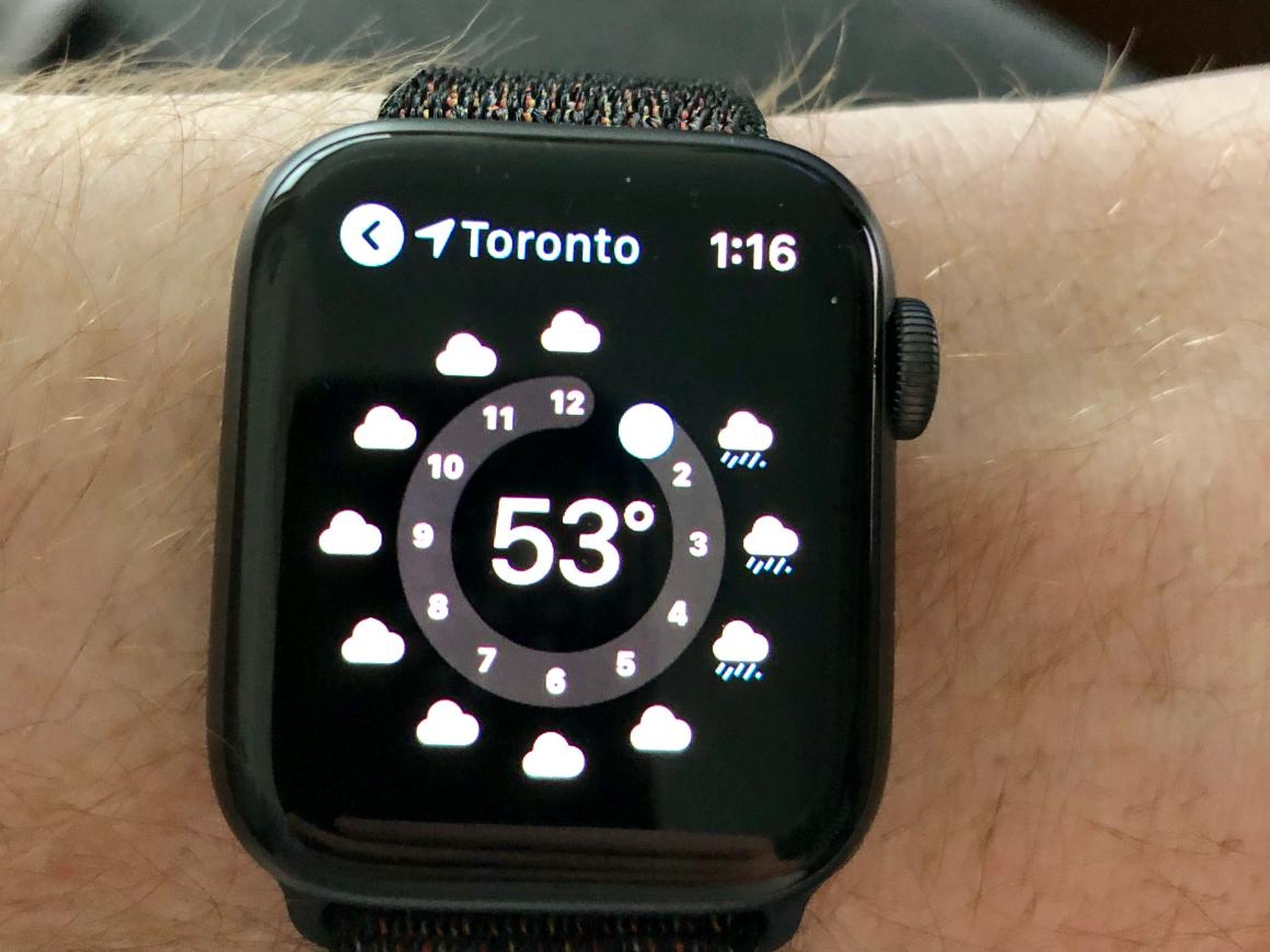 7. Checking the weather is fast and easy with an Apple Watch.