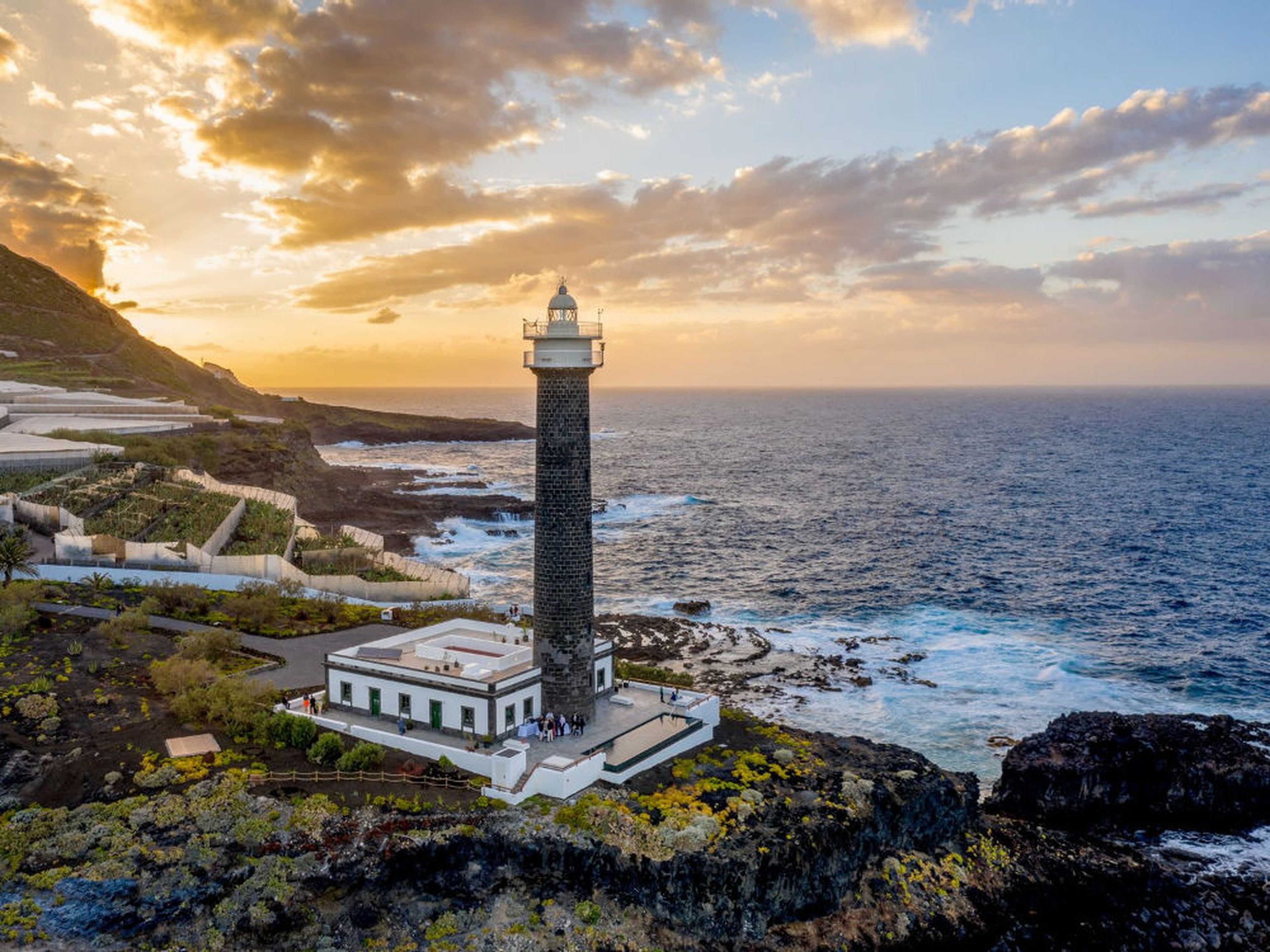 Faro Punta Cumplida en La Palma, en las islas Canarias.