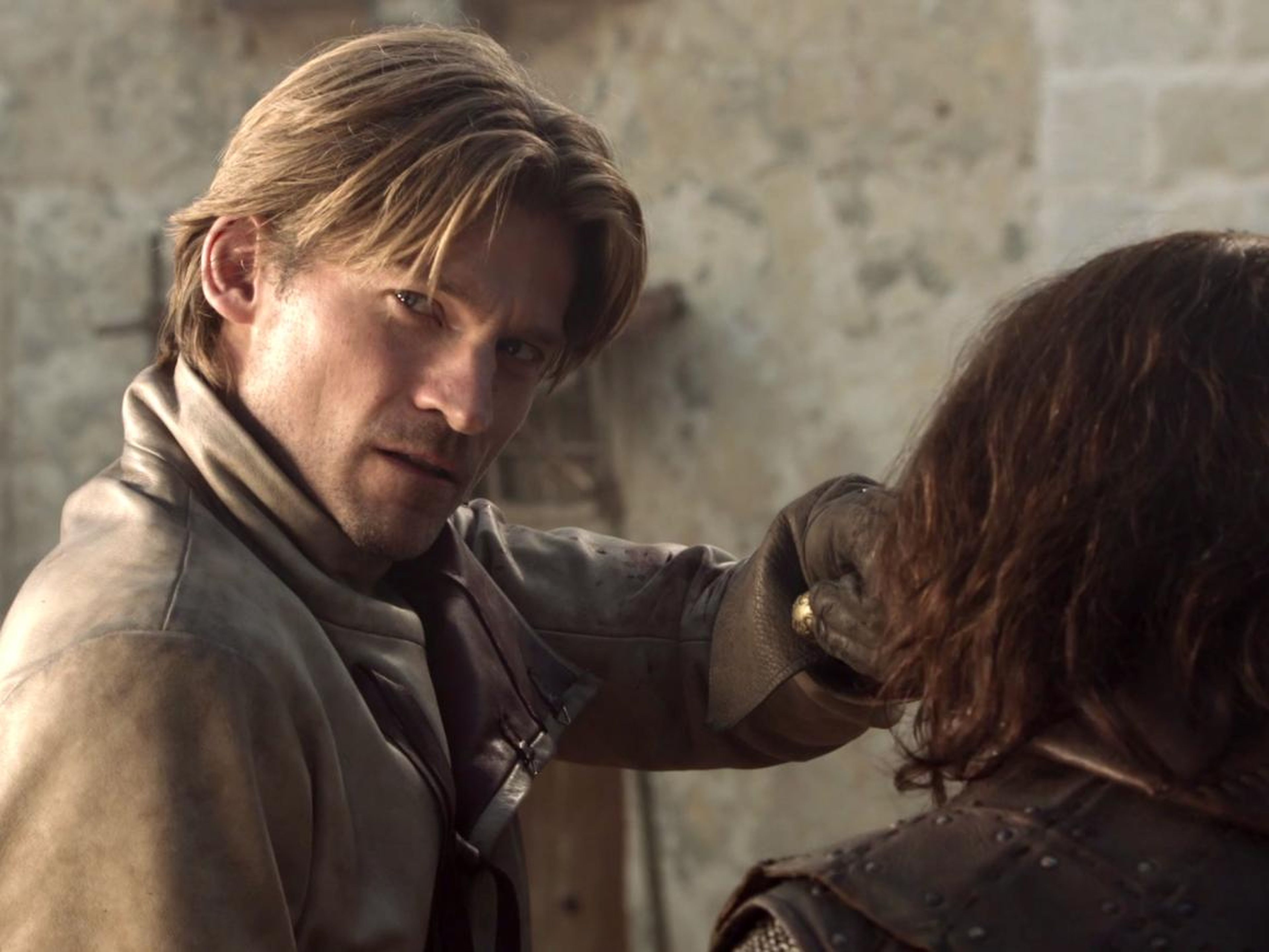 Jaime killing Jory as he stares at Ned Stark on season one, episode five, "The Wolf and the Lion."
