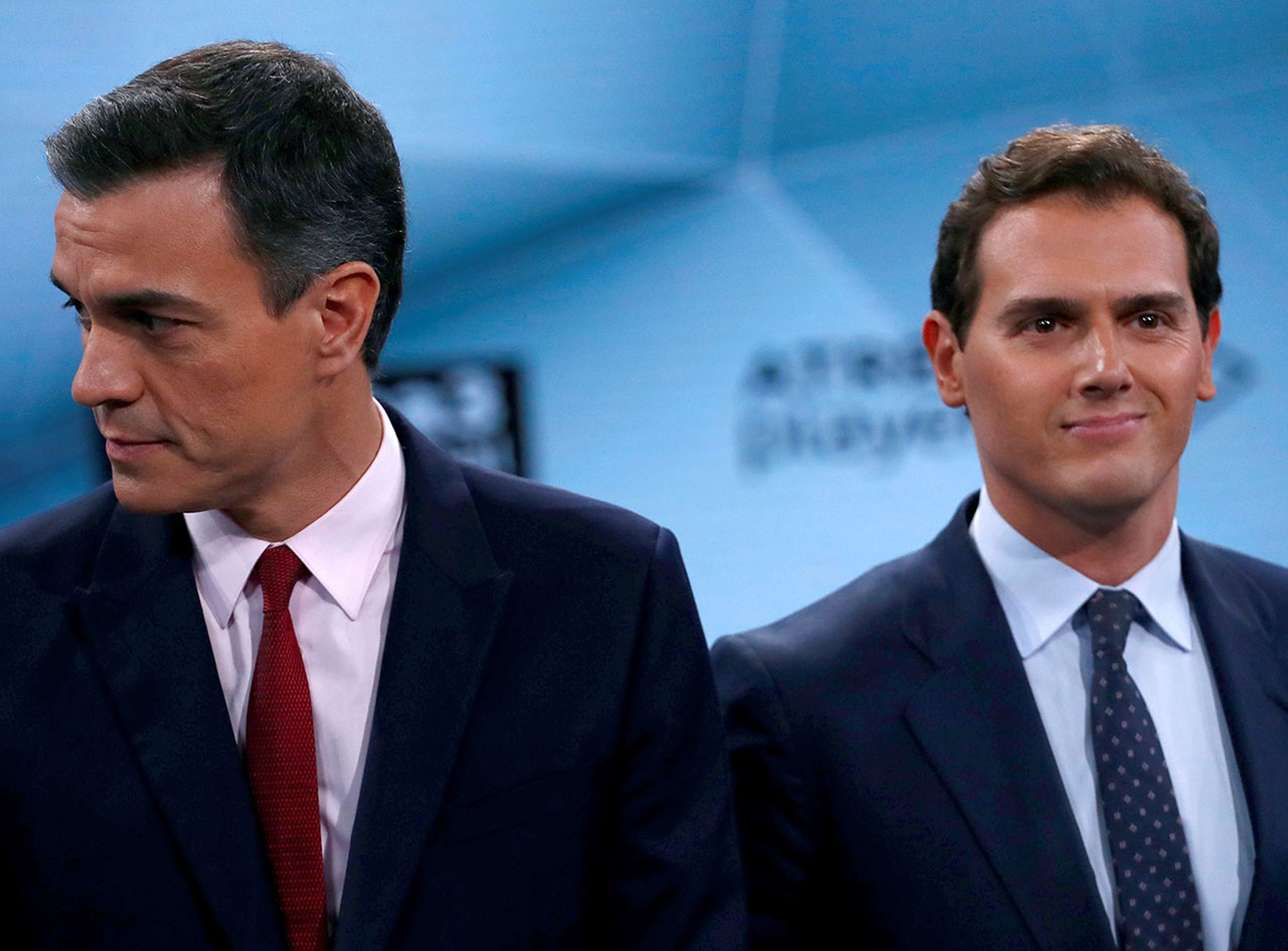 Pedro Sánchez y Albert Rivera, en el debate electoral de Atresmedia.